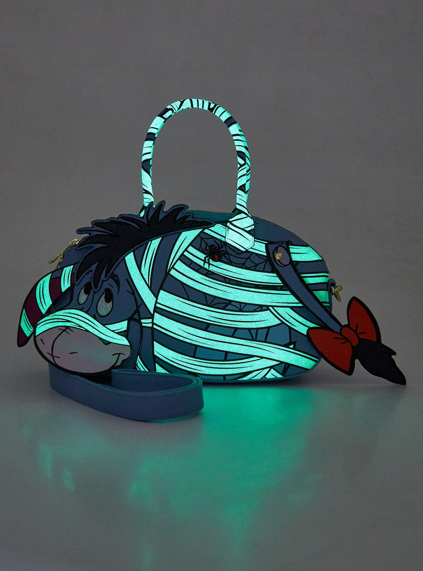 Loungefly Disney Winnie the Pooh Mummy Eeyore Figural Glow-In-The-Dark Crossbody Bag, , alternate