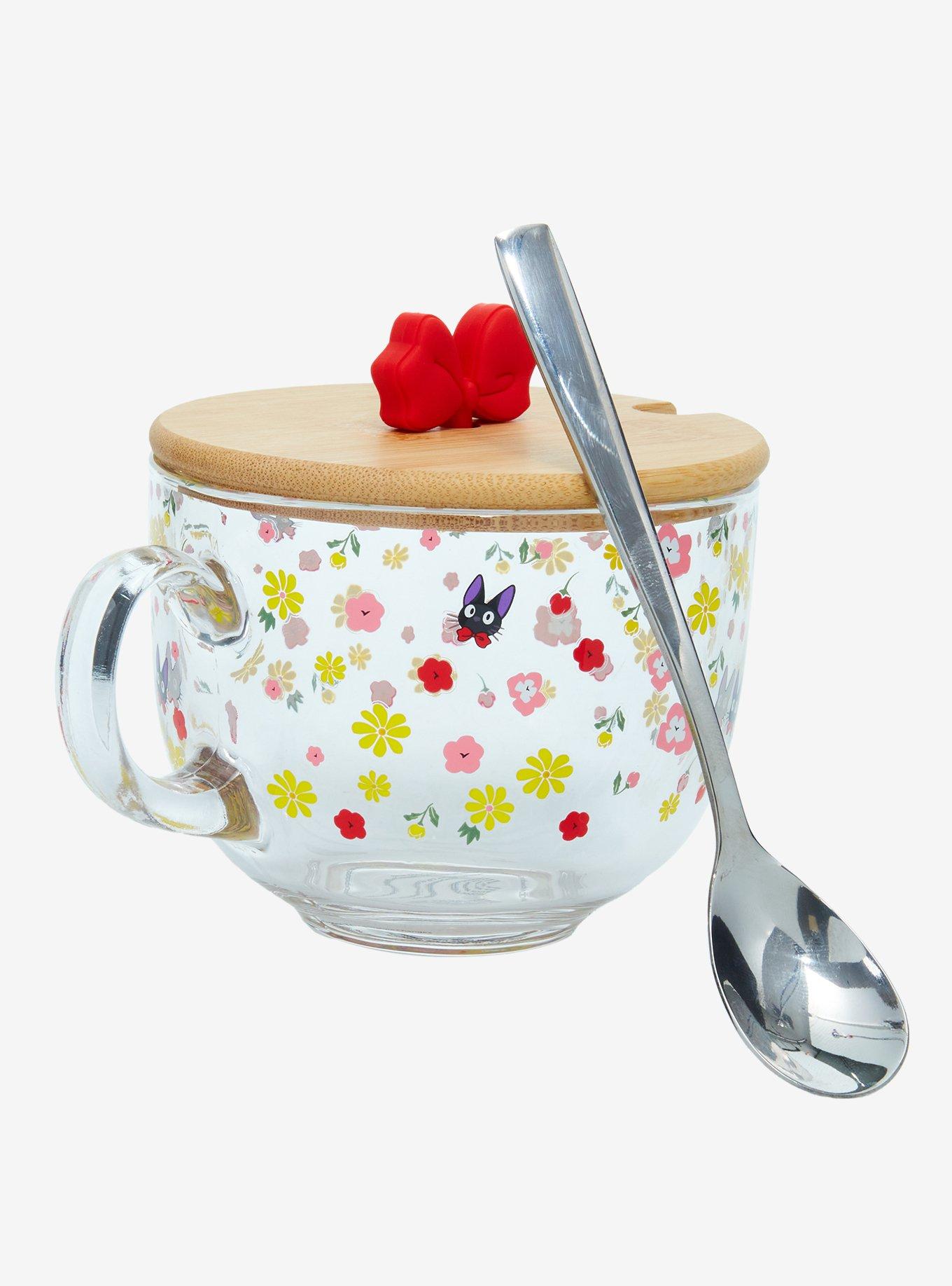 Studio Ghibli® Kiki's Delivery Service Jiji Lidded Glass Mug With Spoon, , alternate