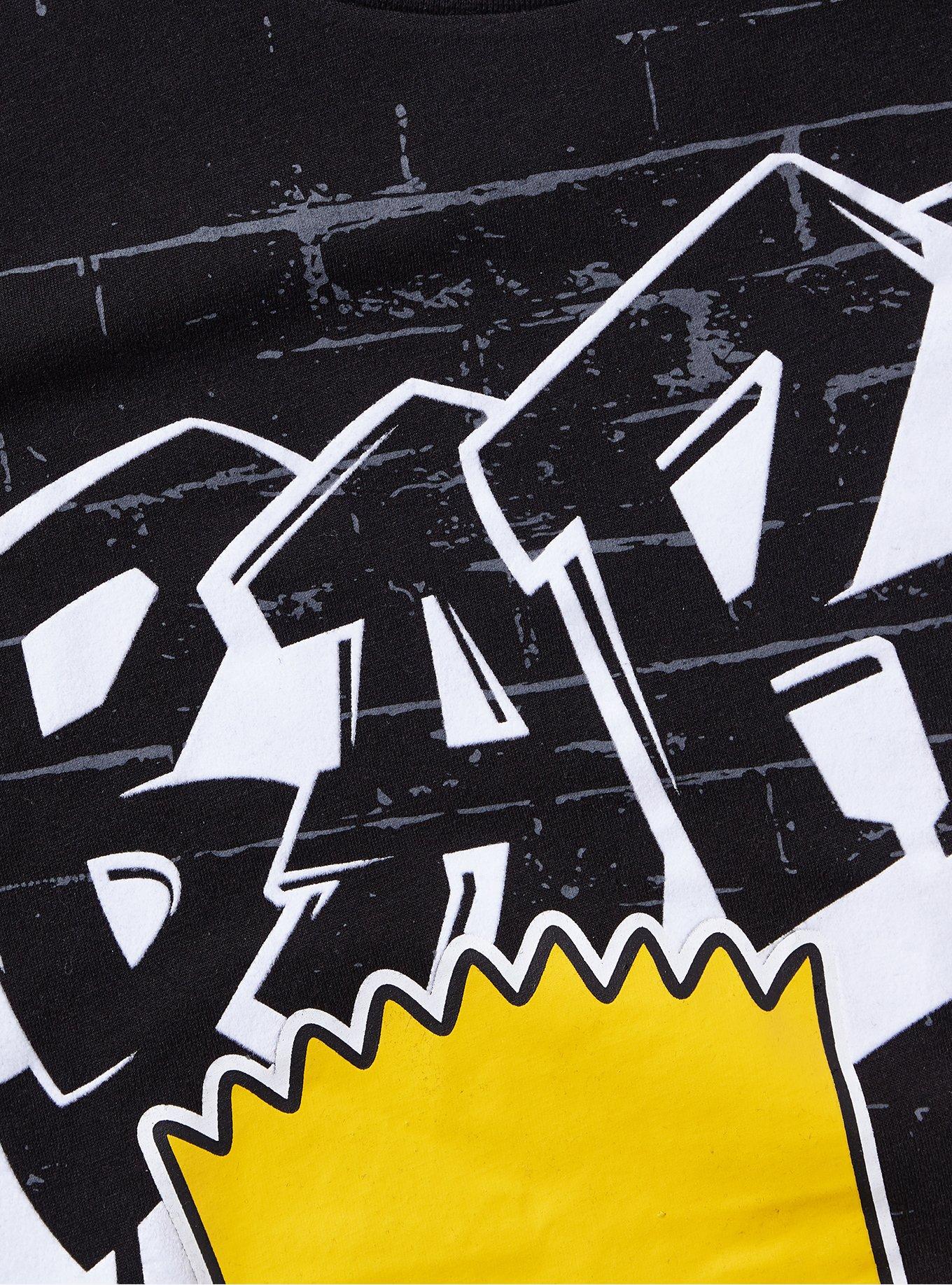 The Simpsons Bart Graffiti Flock T-Shirt, BLACK, alternate