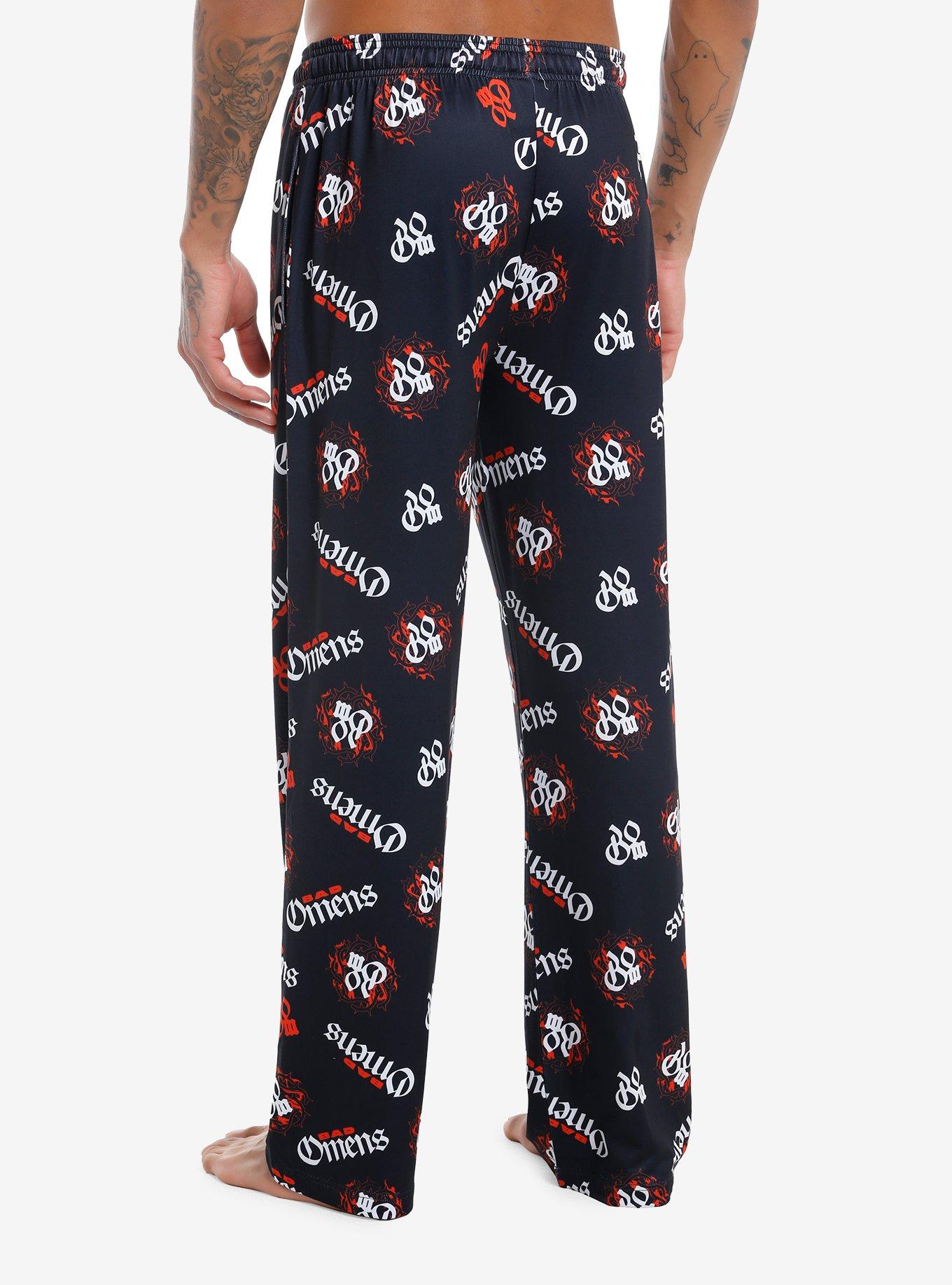 Bad Omens Logo Pajama Pants, BLACK, alternate