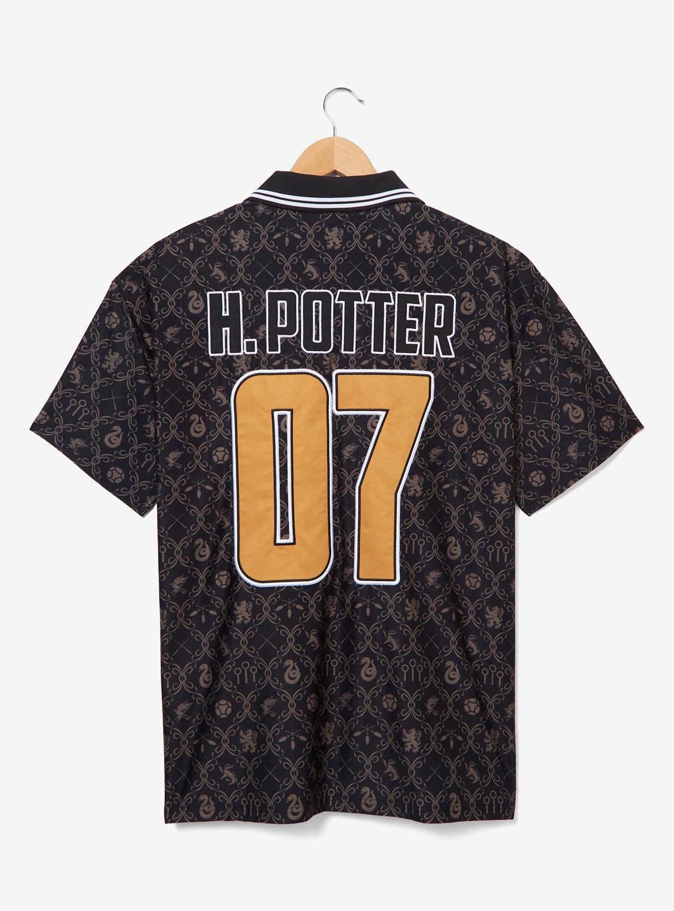 Harry Potter Hogwarts Symbols Allover Print Soccer Jersey - BoxLunch Exclusive, BLACK, alternate