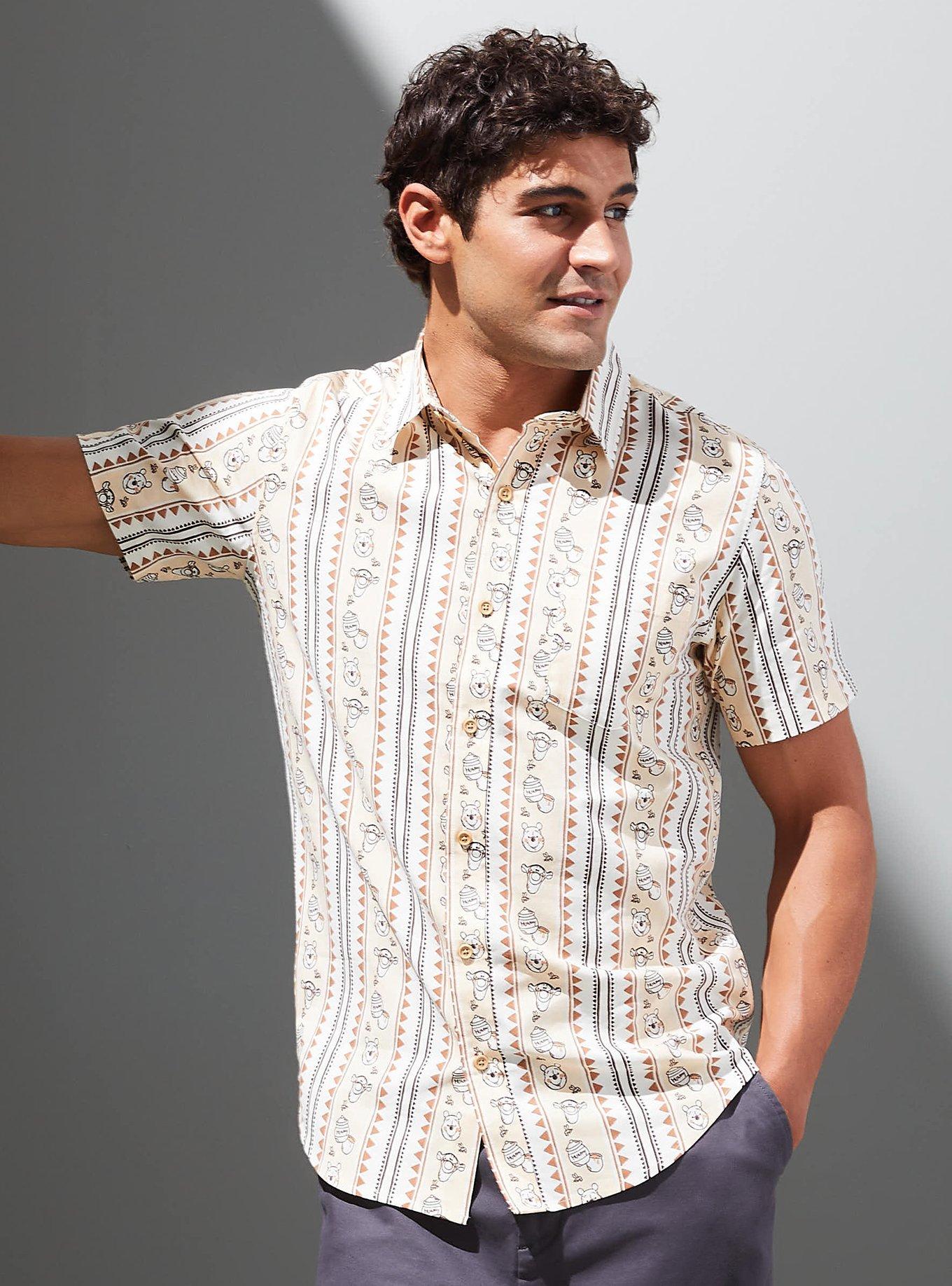 Disney Winnie the Pooh Tigger and Pooh Bear Striped Woven Shirt &mdash; BoxLunch Exclusive, ORANGE, alternate