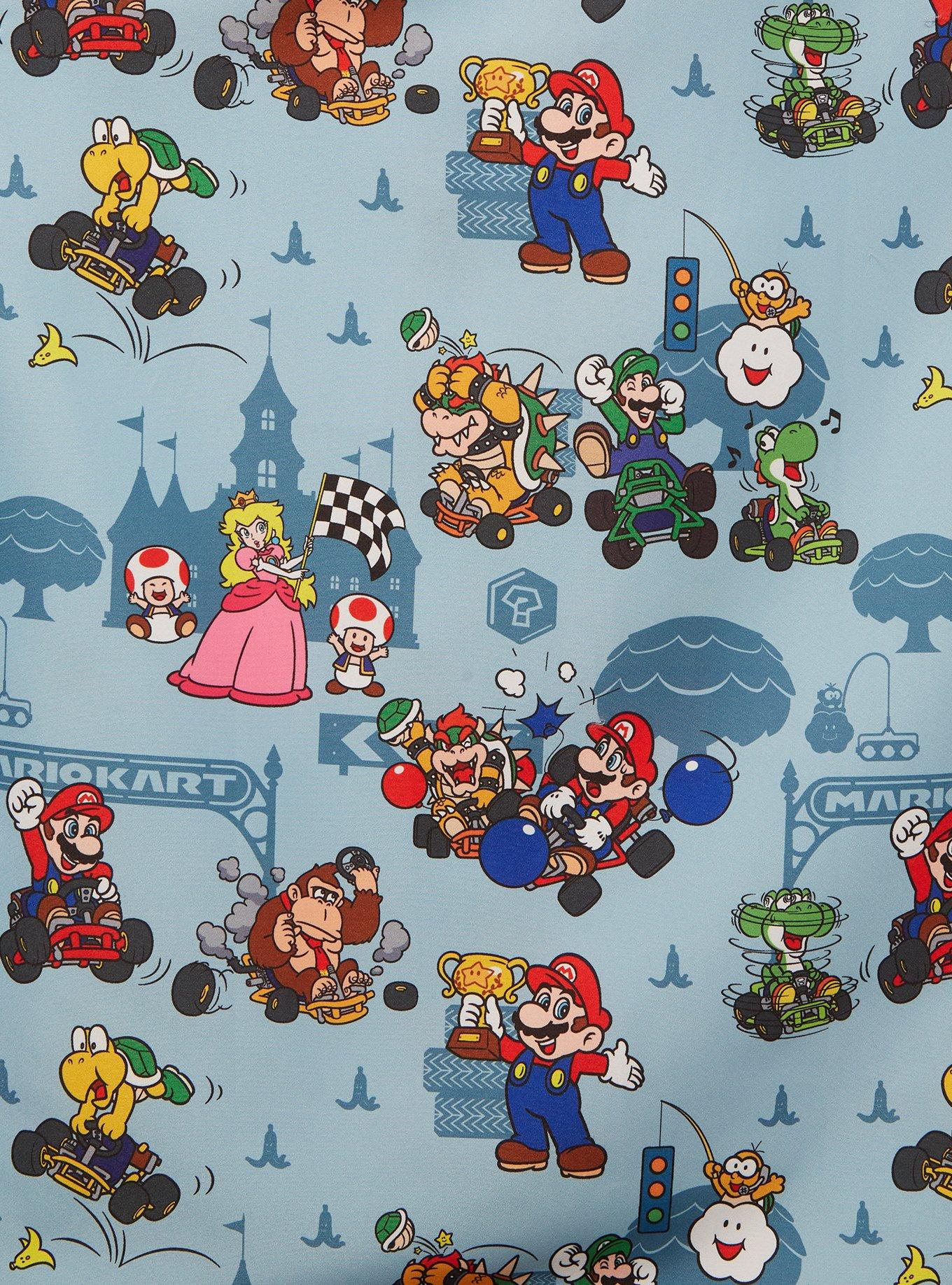 OppoSuits Nintendo Mario Kart Characters Allover Print Woven Button-Up - BoxLunch Exclusive, MULTI, alternate