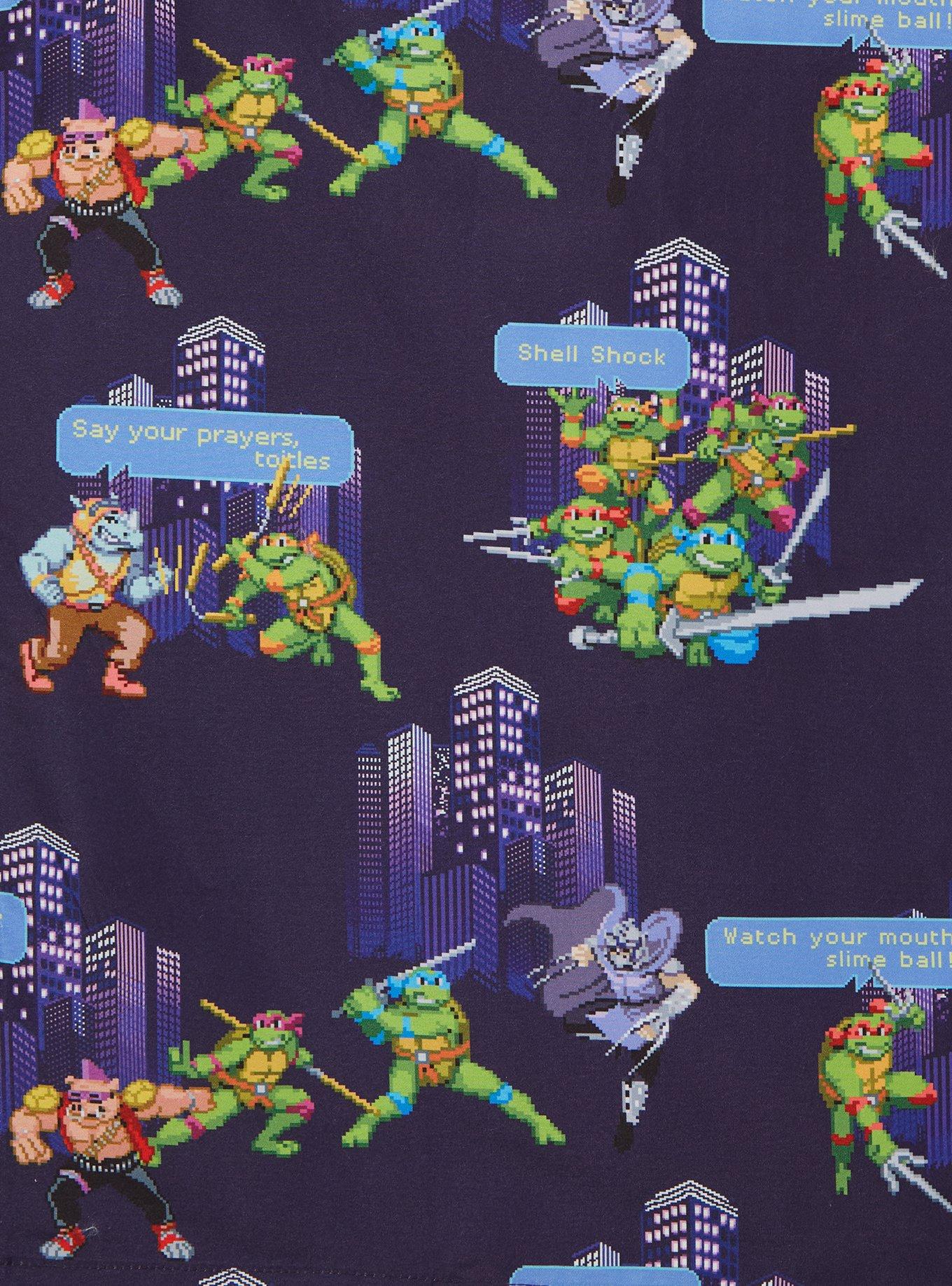 OppoSuits Teenage Mutant Ninja Turtles 8-Bit Allover Print Woven Button-Up - BoxLunch Exclusive, MULTI, alternate