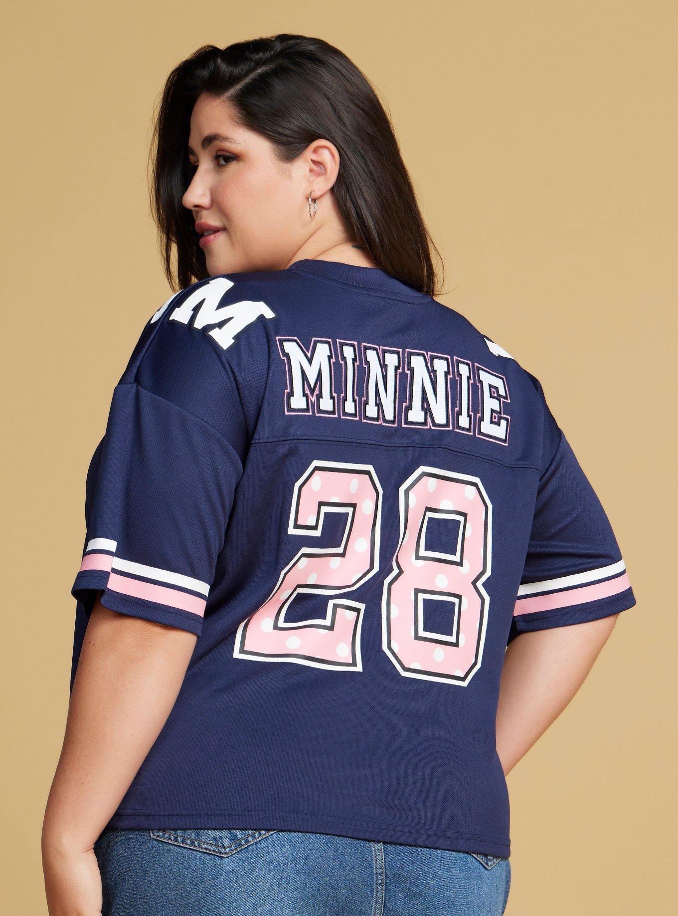 Disney Minnie Mouse Cropped Women's Plus Football Jersey - BoxLunch Exclusive