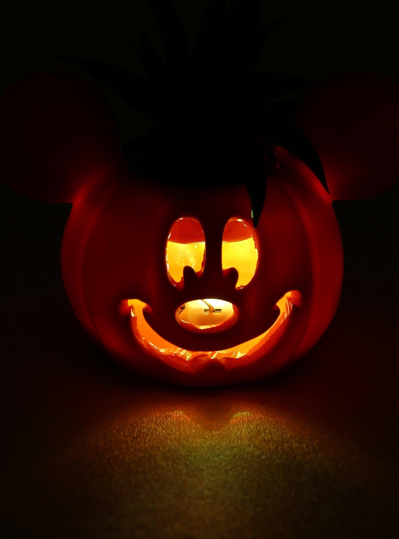 Disney Mickey Mouse Pumpkin Light-Up Faux Succulent Planter, , alternate