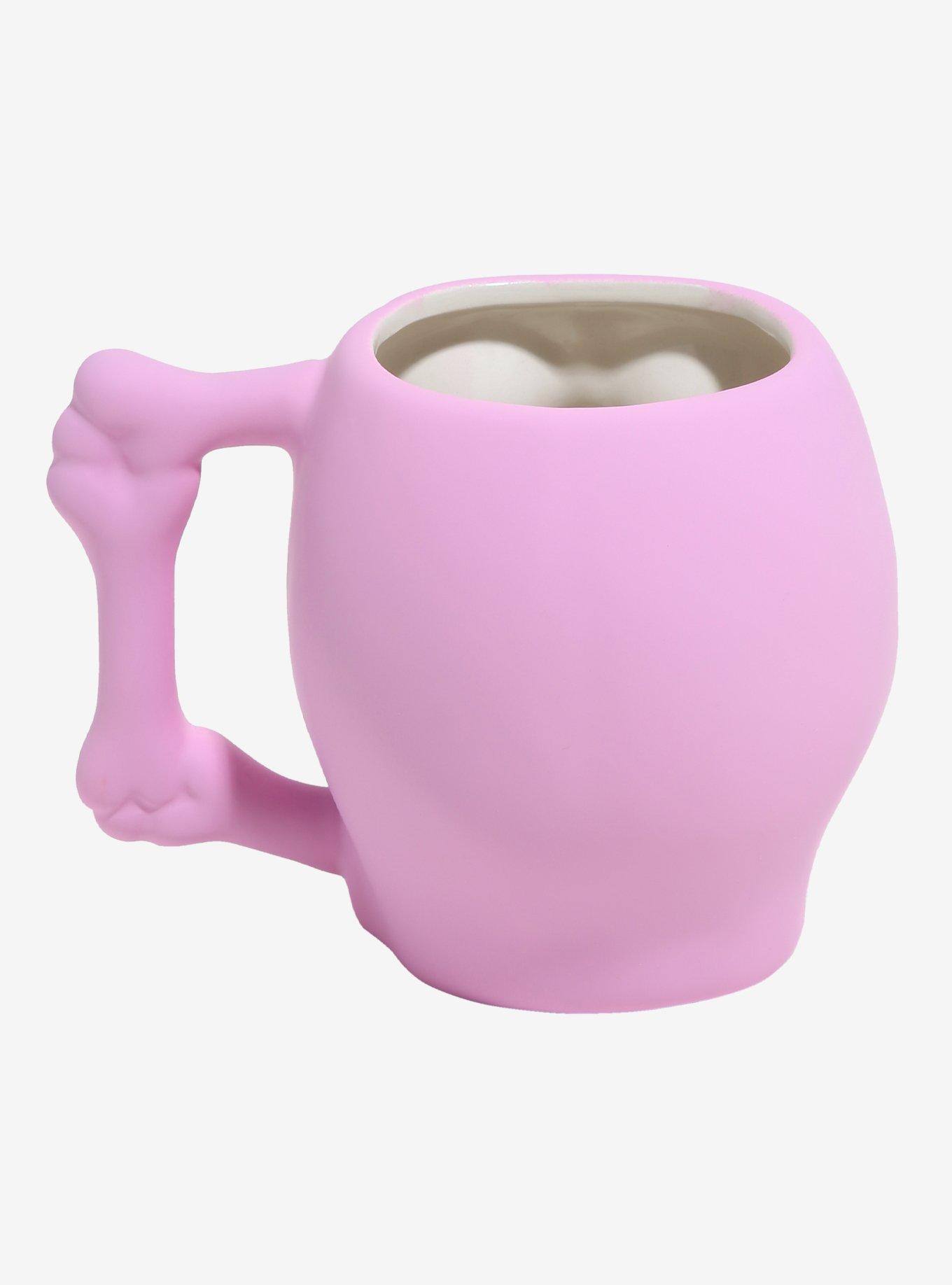 Pink Skull Figural Mug, , alternate