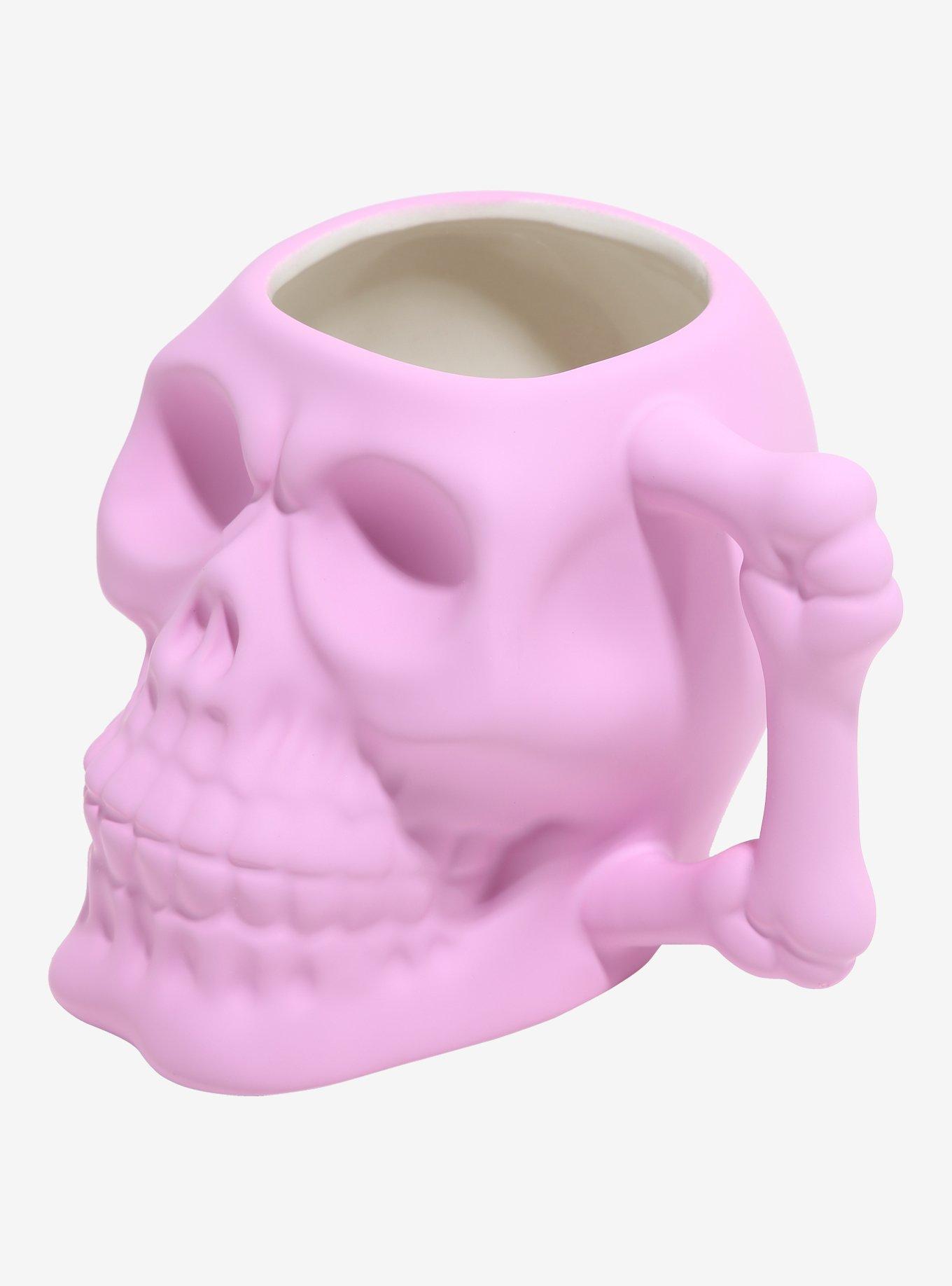 Pink Skull Figural Mug