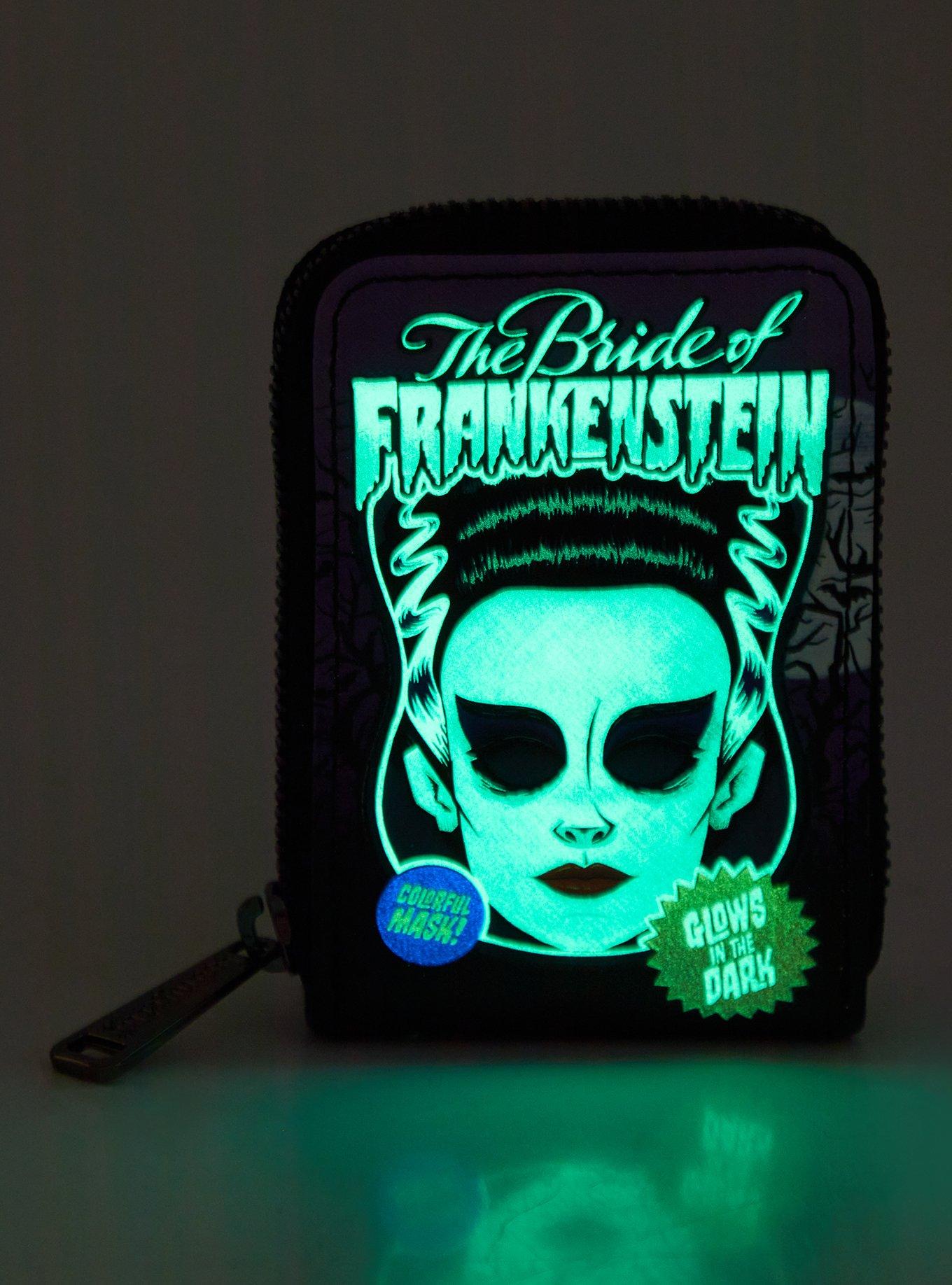 Loungefly Universal Monsters The Bride Of Frankenstein Glow-In-The-Dark Accordion Wallet