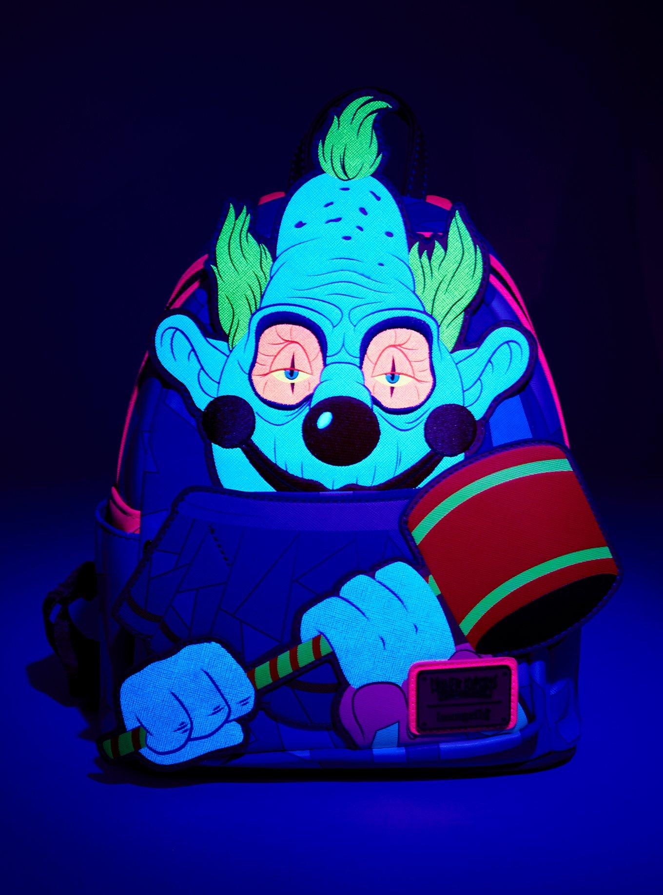 Loungefly Killer Klowns From Outer Space  Jumbo Glow-In-The-Dark Figural Mini Backpack