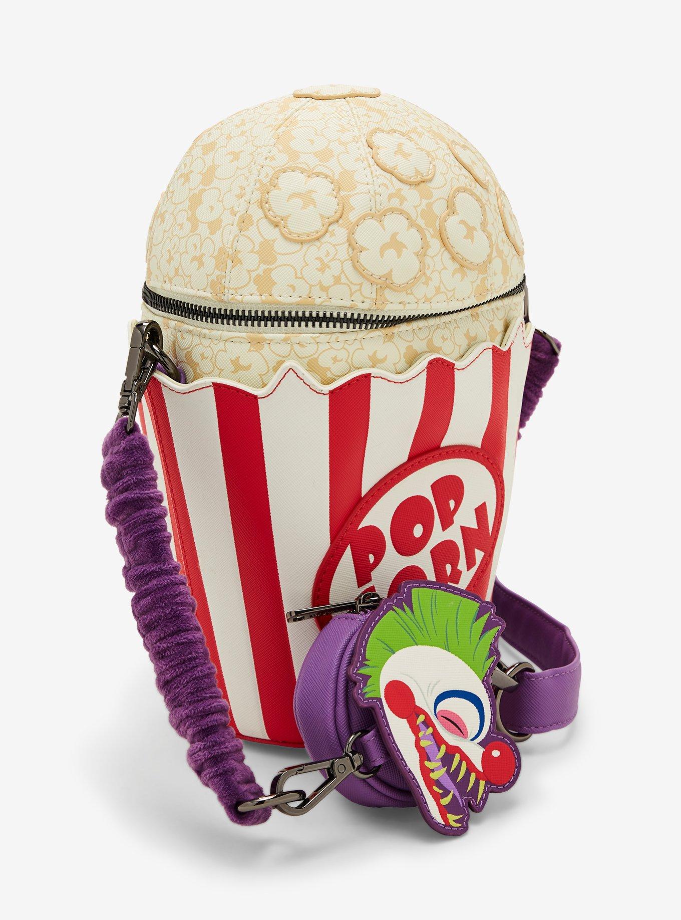 Loungefly Killer Klowns From Outer Space Popcorn Glow-In-The-Dark Crossbody Bag