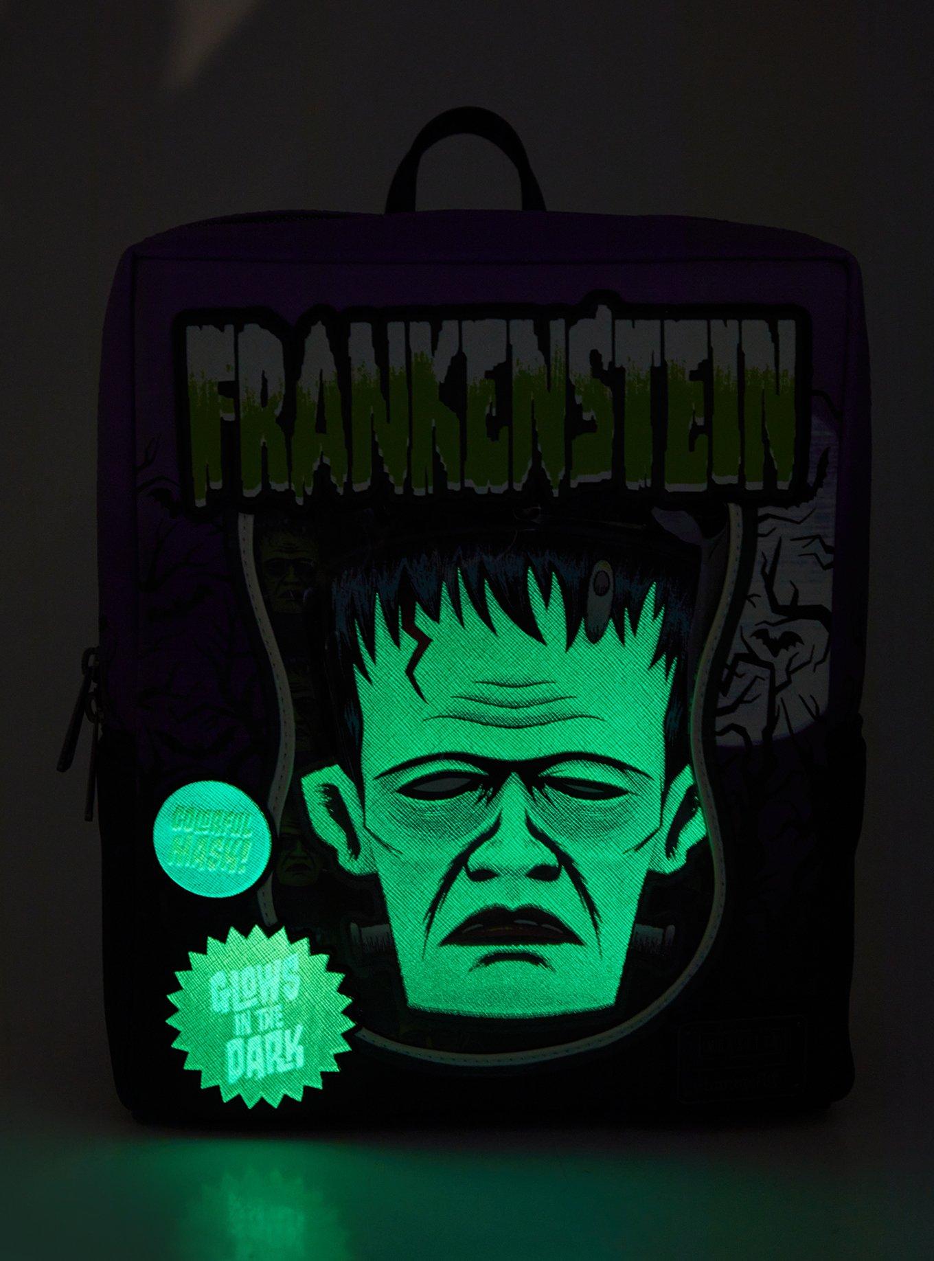 Loungefly Universal Monsters Frankenstein Glow-In-The-Dark Mini Backpack With Coin Pouch, , alternate