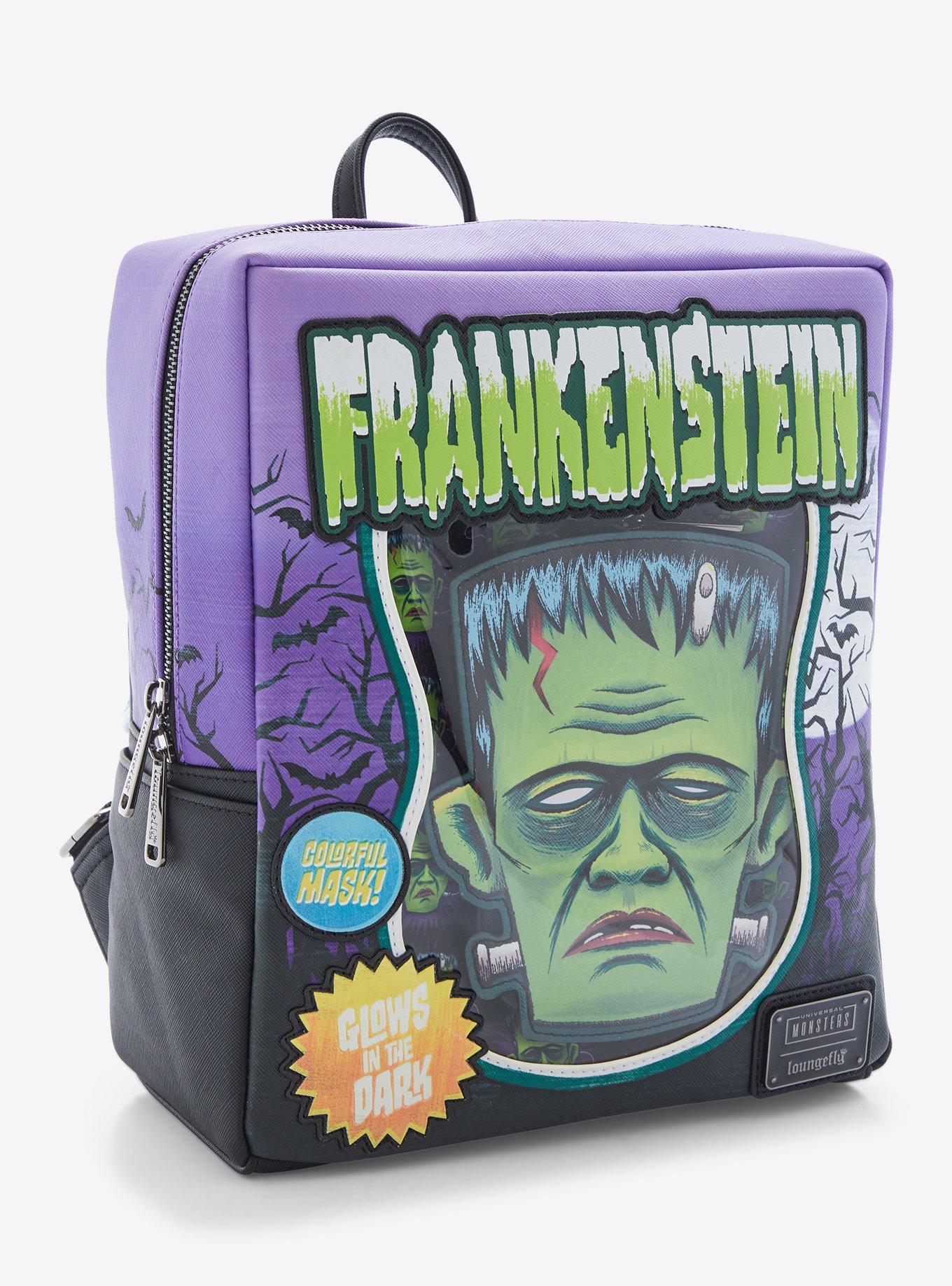 Loungefly Universal Monsters Frankenstein Glow-In-The-Dark Mini Backpack With Coin Pouch, , alternate