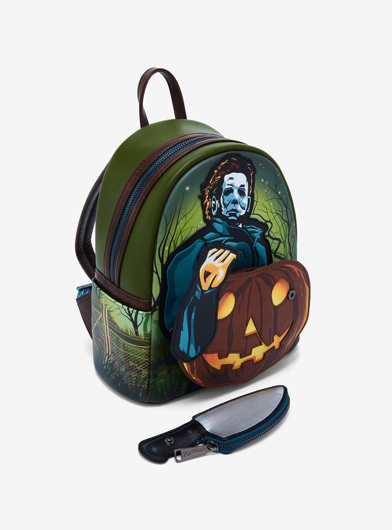 Loungefly Halloween Glow-In-The-Dark Mini Backpack With Knife Coin Pouch, , alternate