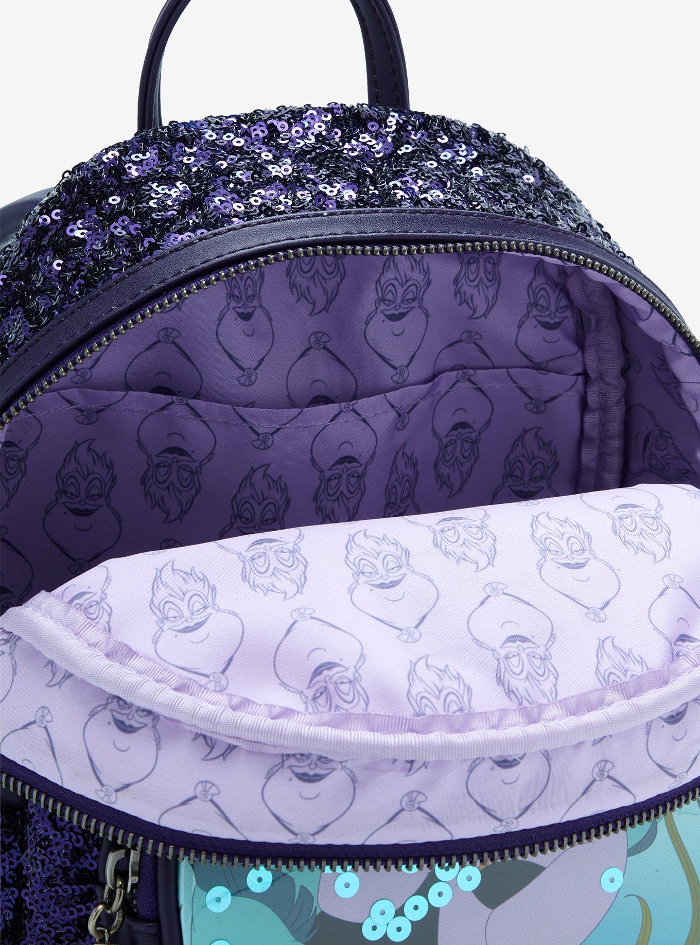Loungefly Disney The Little Mermaid Ursula Snow Globe Sequin Mini Backpack, , alternate
