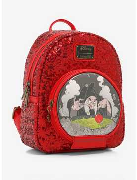 Loungefly Disney Snow White And The Seven Dwarfs Evil Queen Snow Globe Sequin Mini Backpack, , hi-res