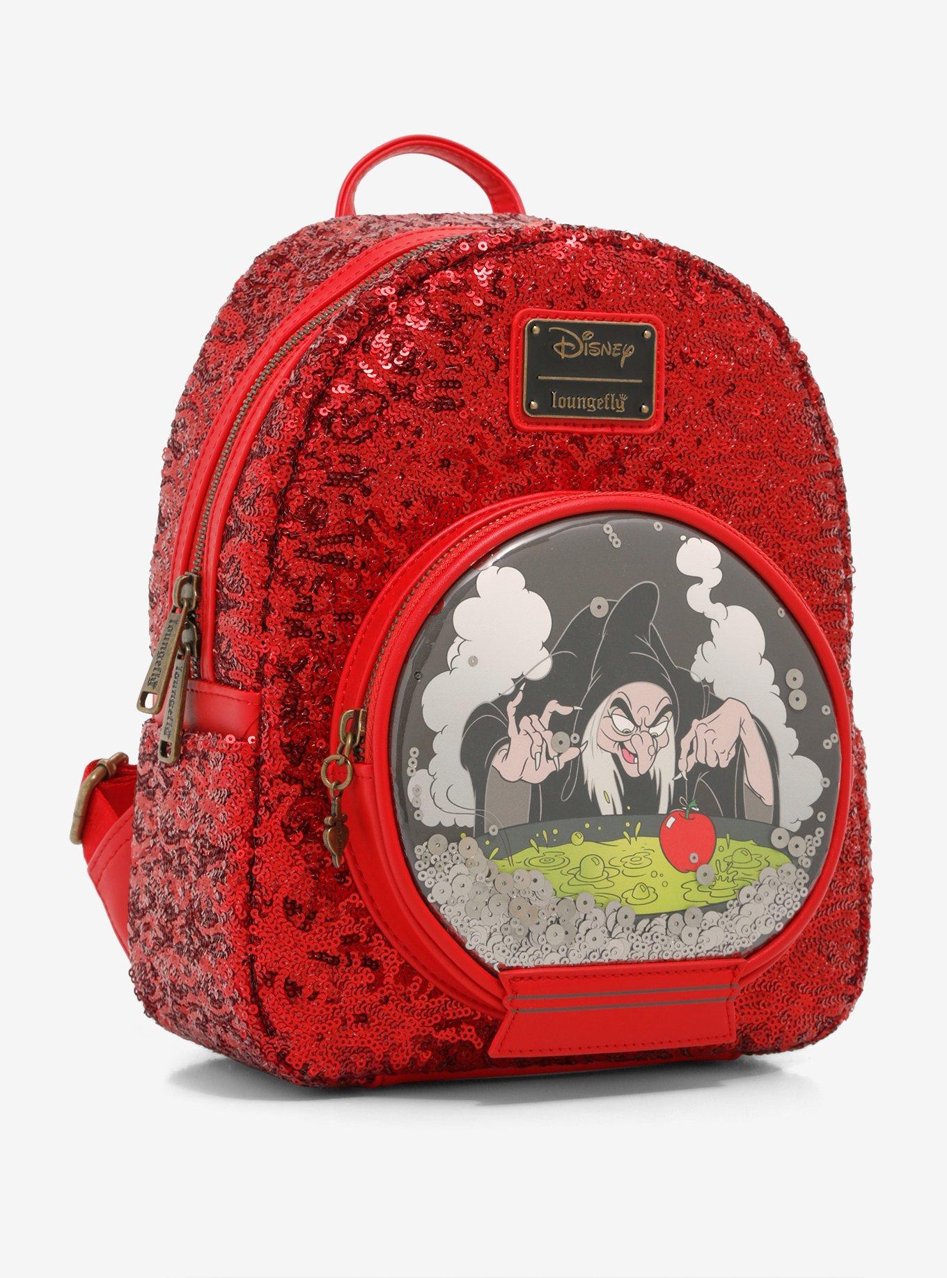Loungefly Disney Snow White And The Seven Dwarfs Evil Queen Snow Globe Sequin Mini Backpack, , alternate