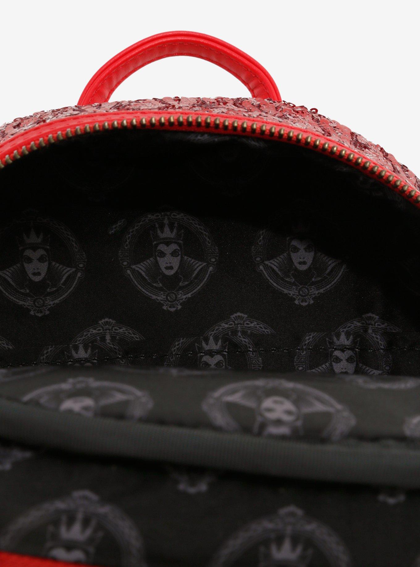 Loungefly Disney Snow White And The Seven Dwarfs Evil Queen Snow Globe Sequin Mini Backpack, , alternate