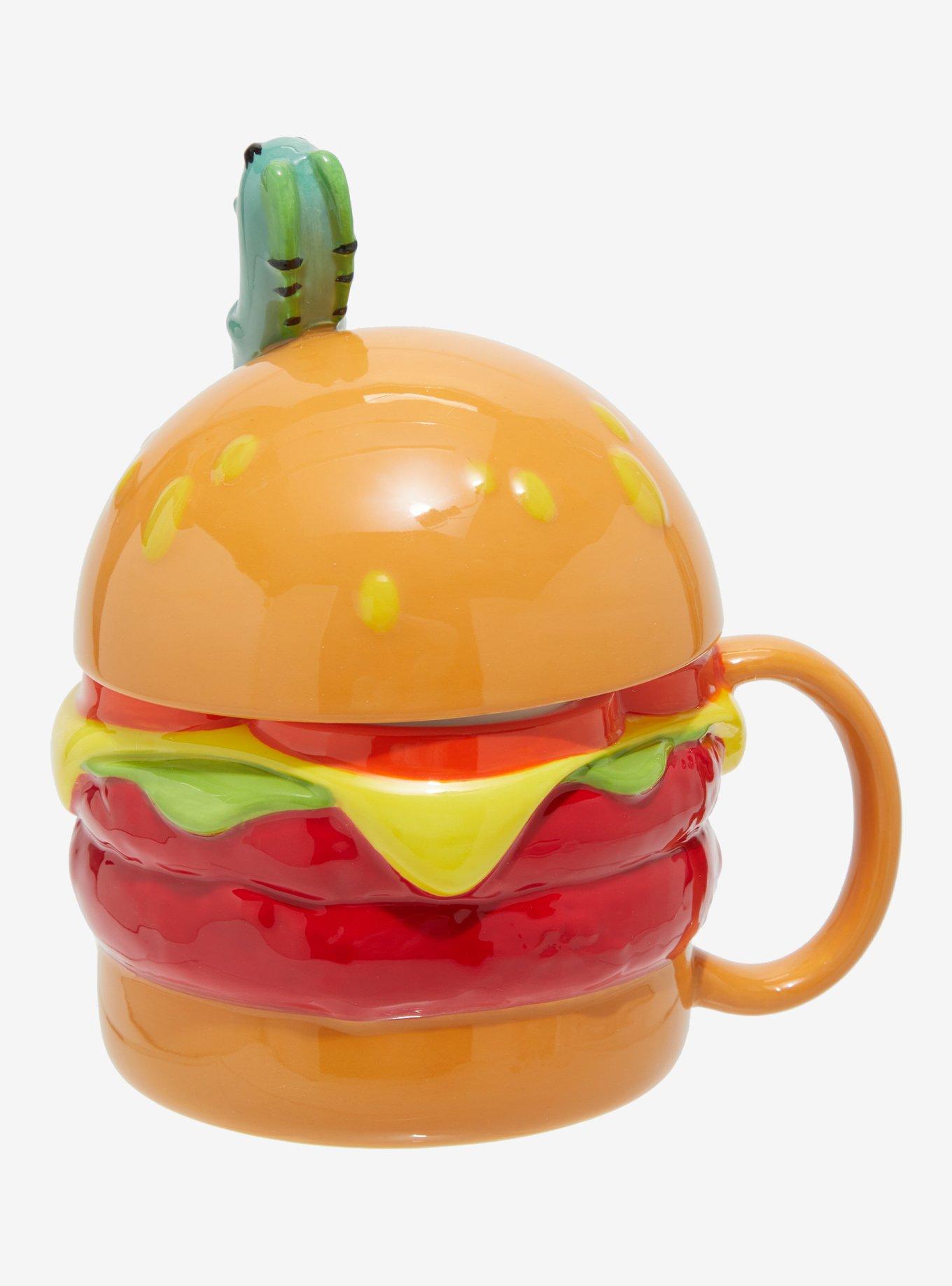 SpongeBob SquarePants Plankton Krabby Patty Figural Mug With Lid, , hi-res