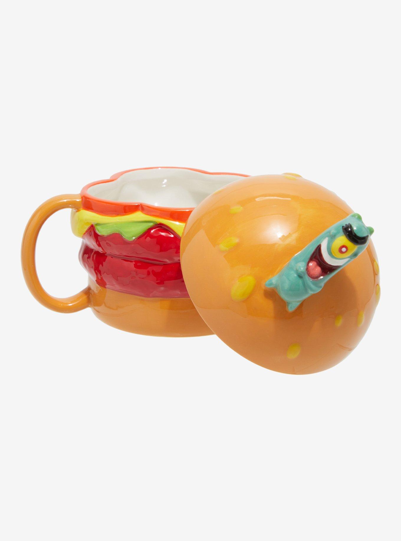 SpongeBob SquarePants Plankton Krabby Patty Figural Mug With Lid, , alternate
