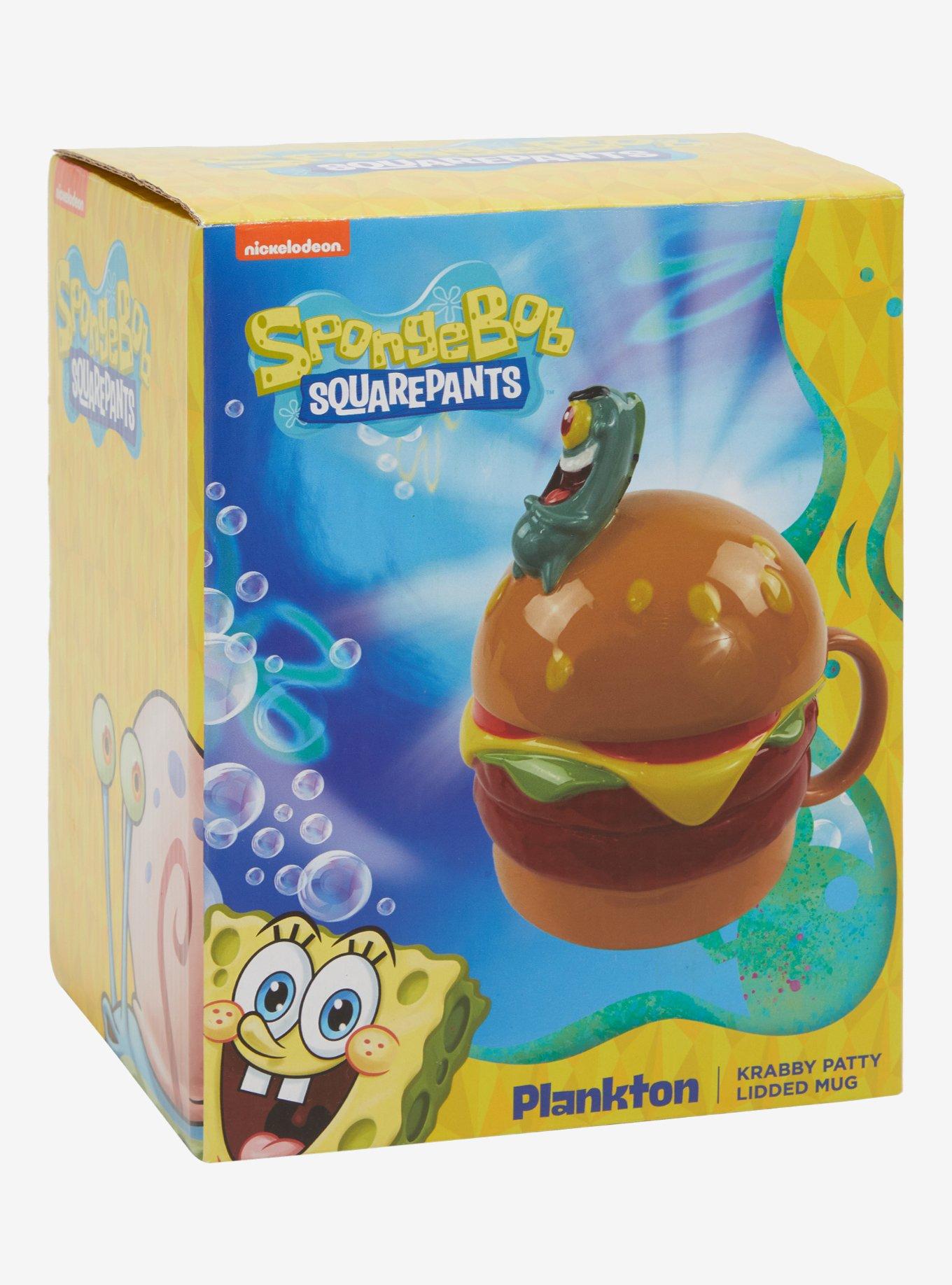 SpongeBob SquarePants Plankton Krabby Patty Figural Mug With Lid, , alternate