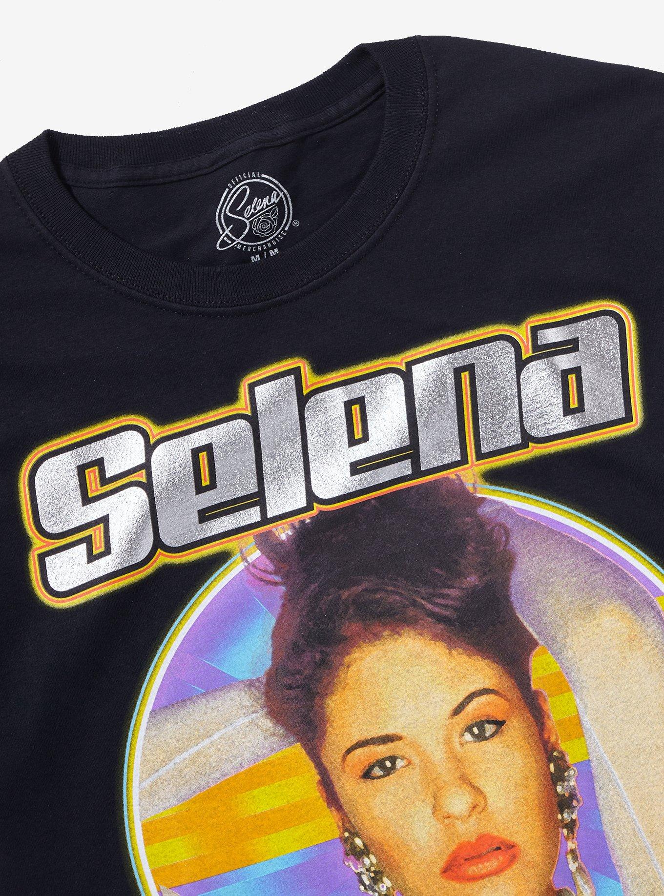 Selena Iridescent Foil Boyfriend Fit Girls T-Shirt, BLACK, alternate