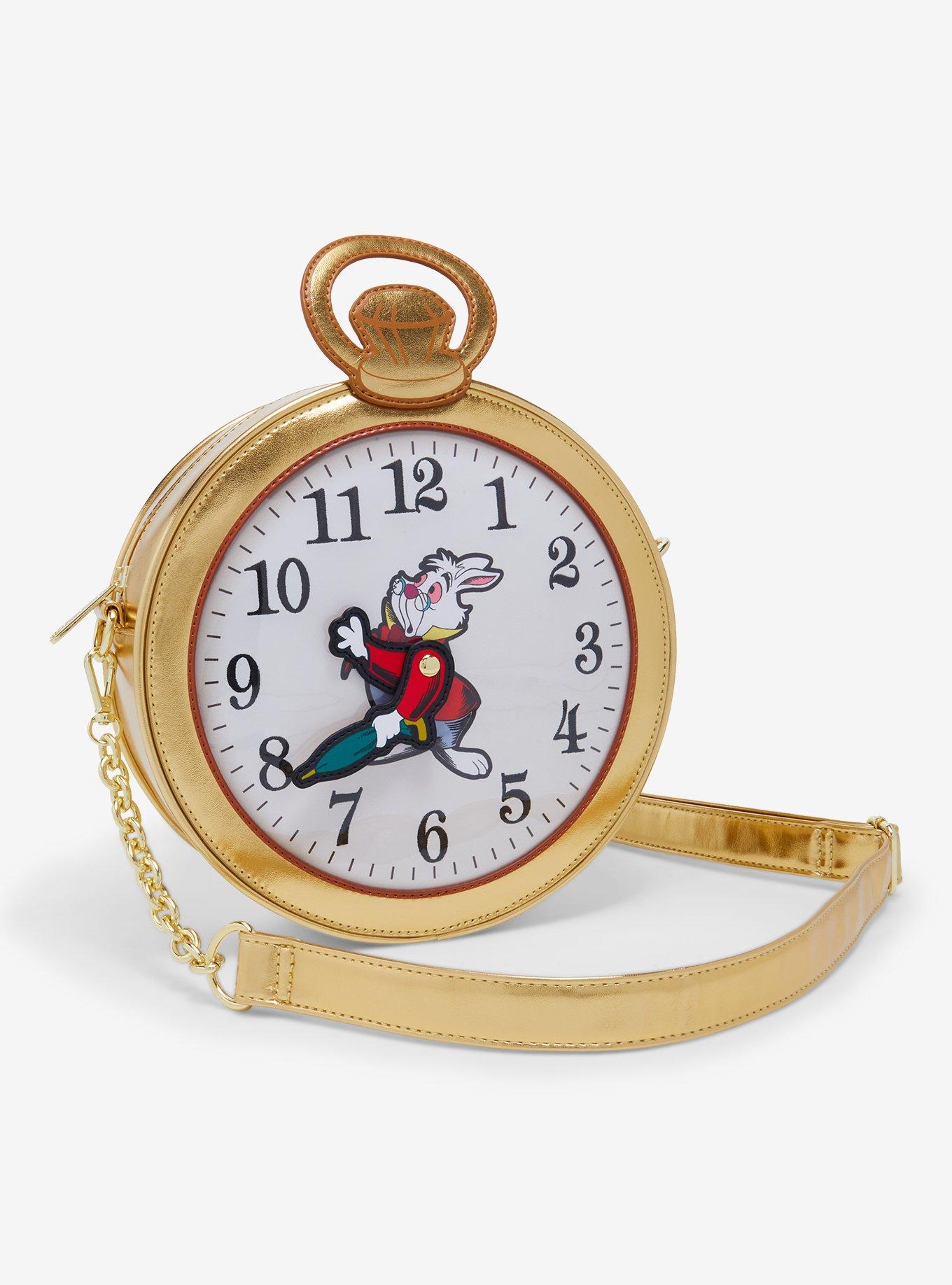 Loungefly Disney Alice in Wonderland White Rabbit Pocket Watch Figural Crossbody Bag - BoxLunch Exclusive