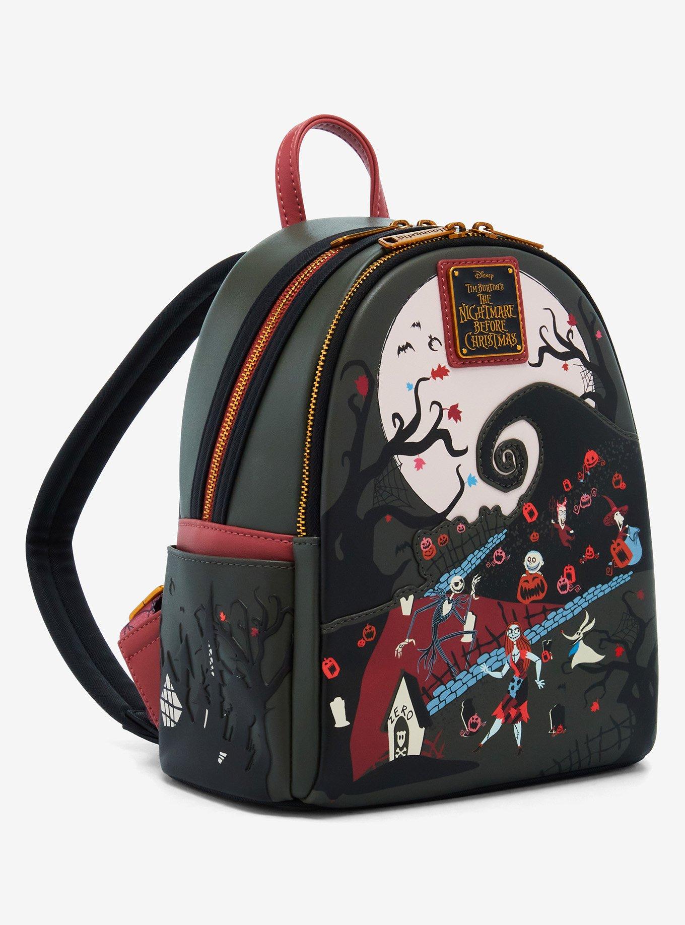 Loungefly Disney The Nightmare Before Christmas Spiral Hill Group Portrait Mini Backpack - BoxLunch Exclusive, , alternate