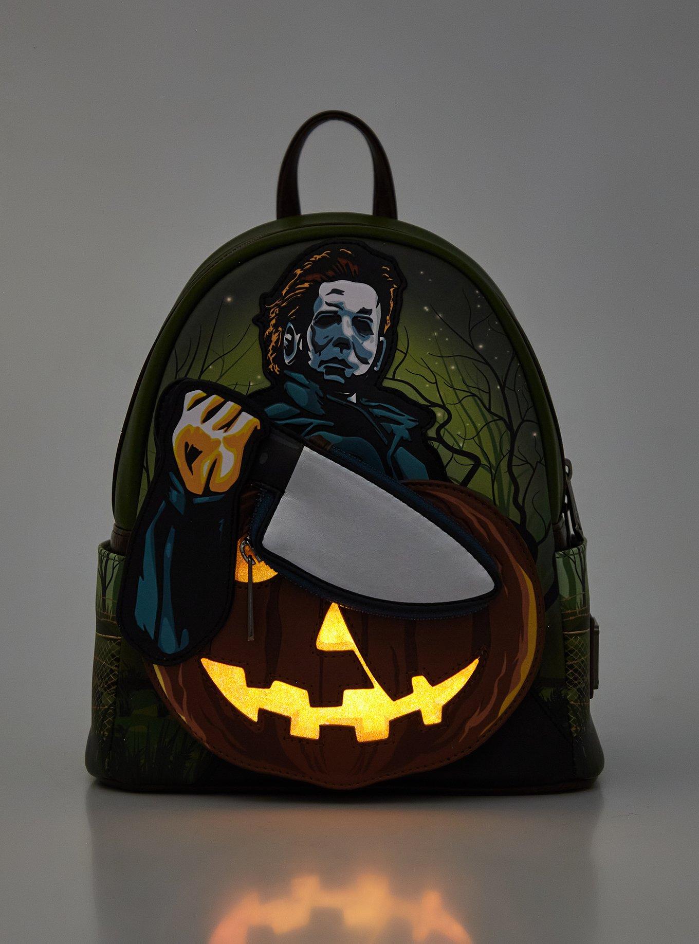 【Loungefly】Michael Myers Jack-O'-Lantern Glow MiniBackpack Halloween Michael Myers Jack-O'-Lantern Glow Mini Backpack