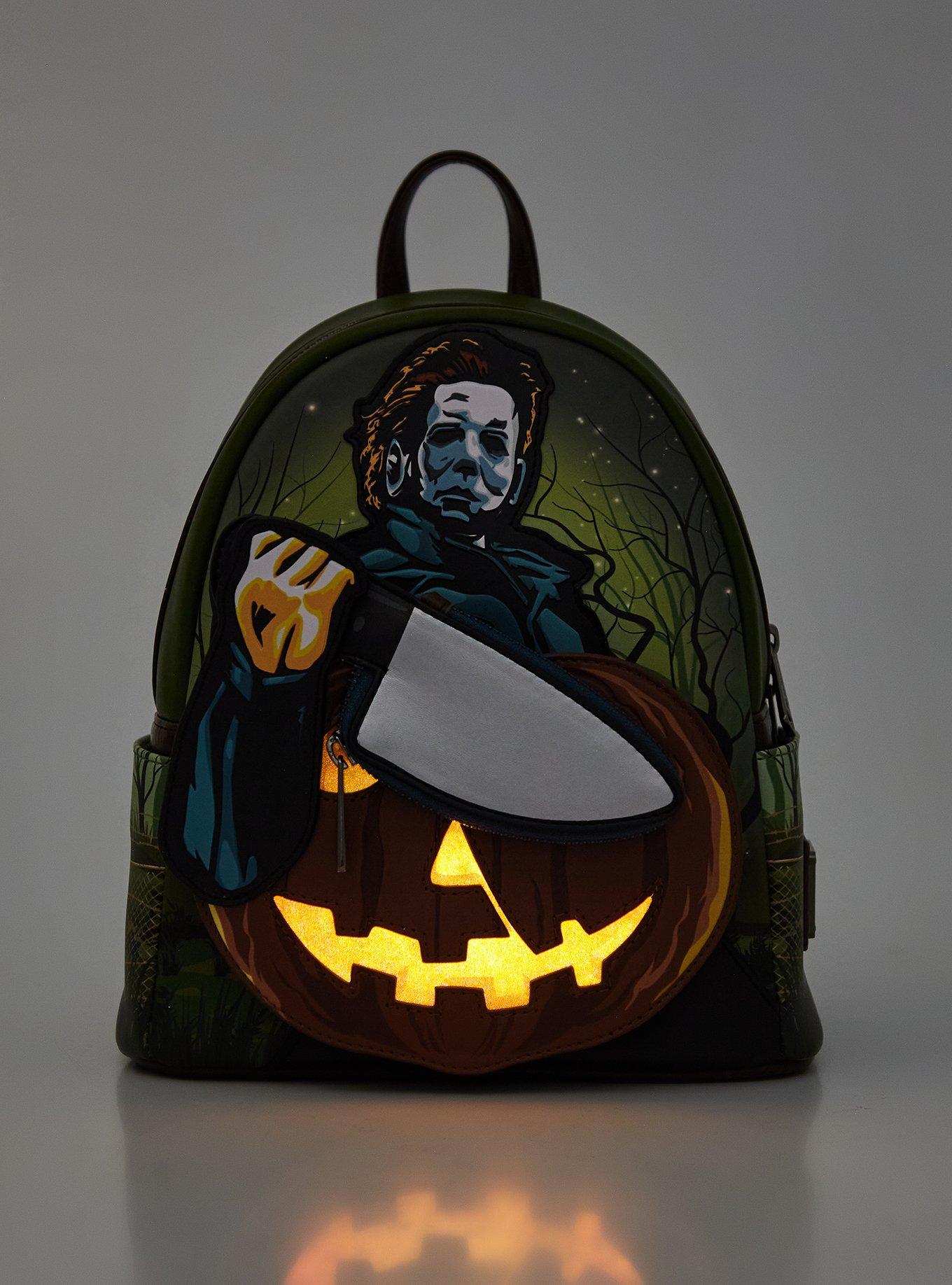 Loungefly Halloween Michael Myers Jack-o-Lantern Glow-in-the-Dark Mini Backpack, , alternate