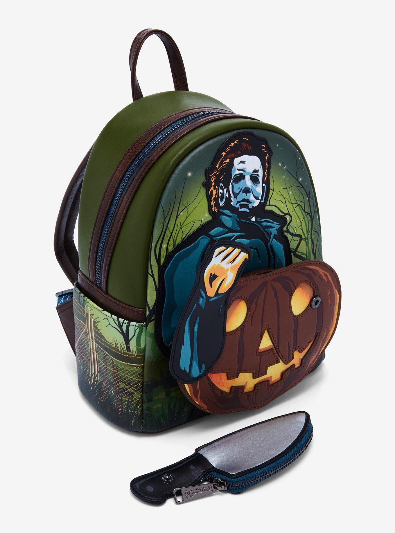 Loungefly Halloween Michael Myers Jack-o-Lantern Glow-in-the-Dark Mini Backpack, , alternate