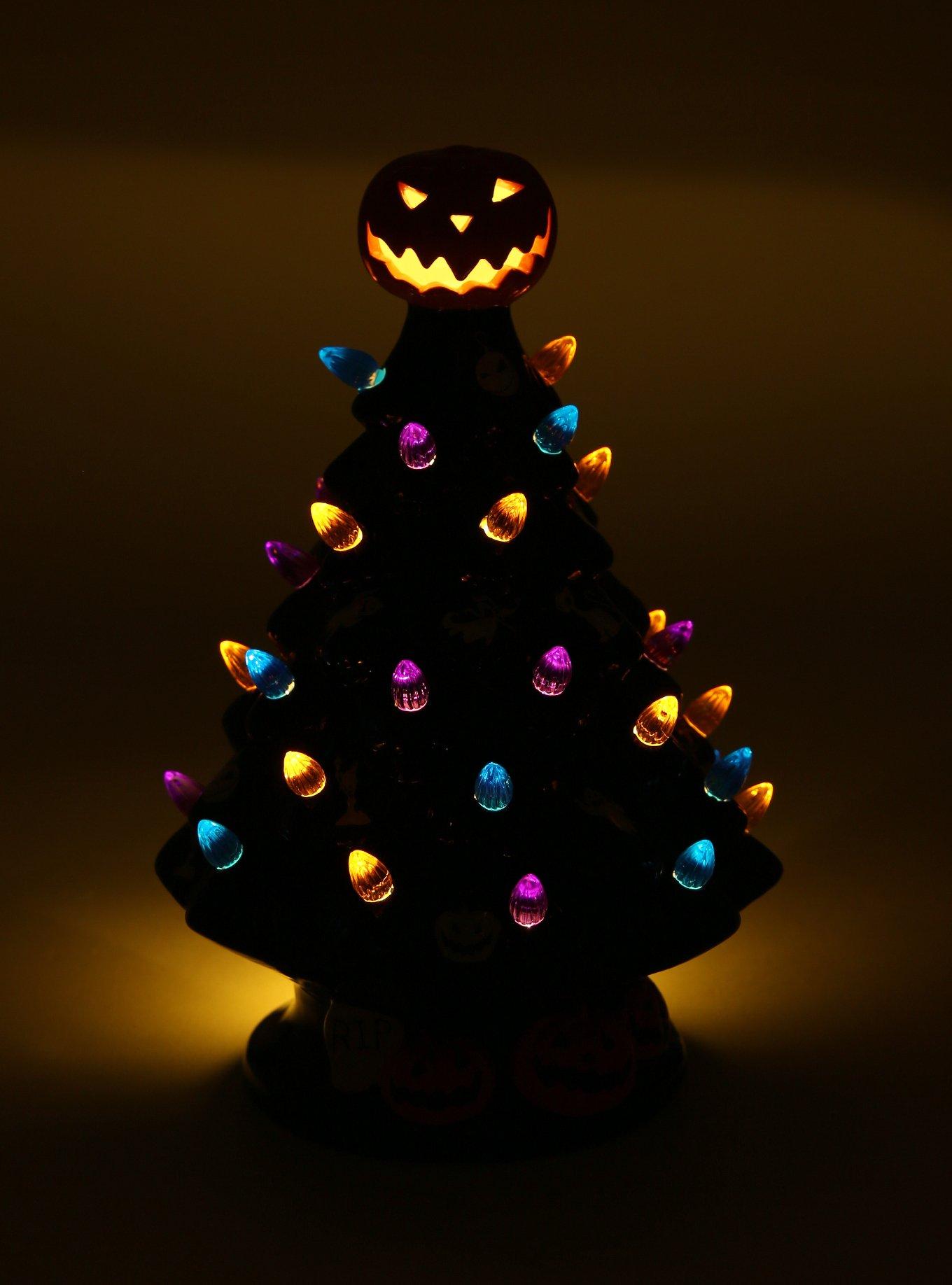 The Nightmare Before Christmas Halloween Light-Up Ceramic Tree, , hi-res