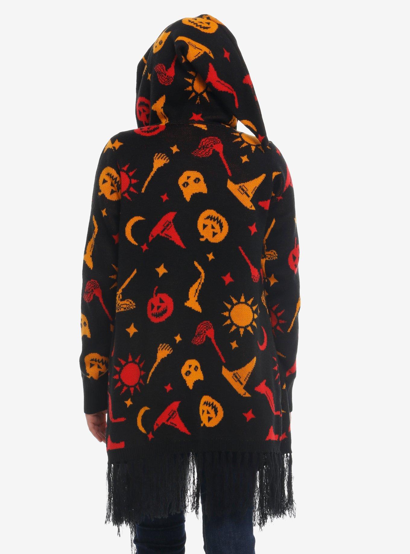 Her Universe Disney Hocus Pocus Dani Hooded Fringe Girls Cardigan, MULTI, alternate