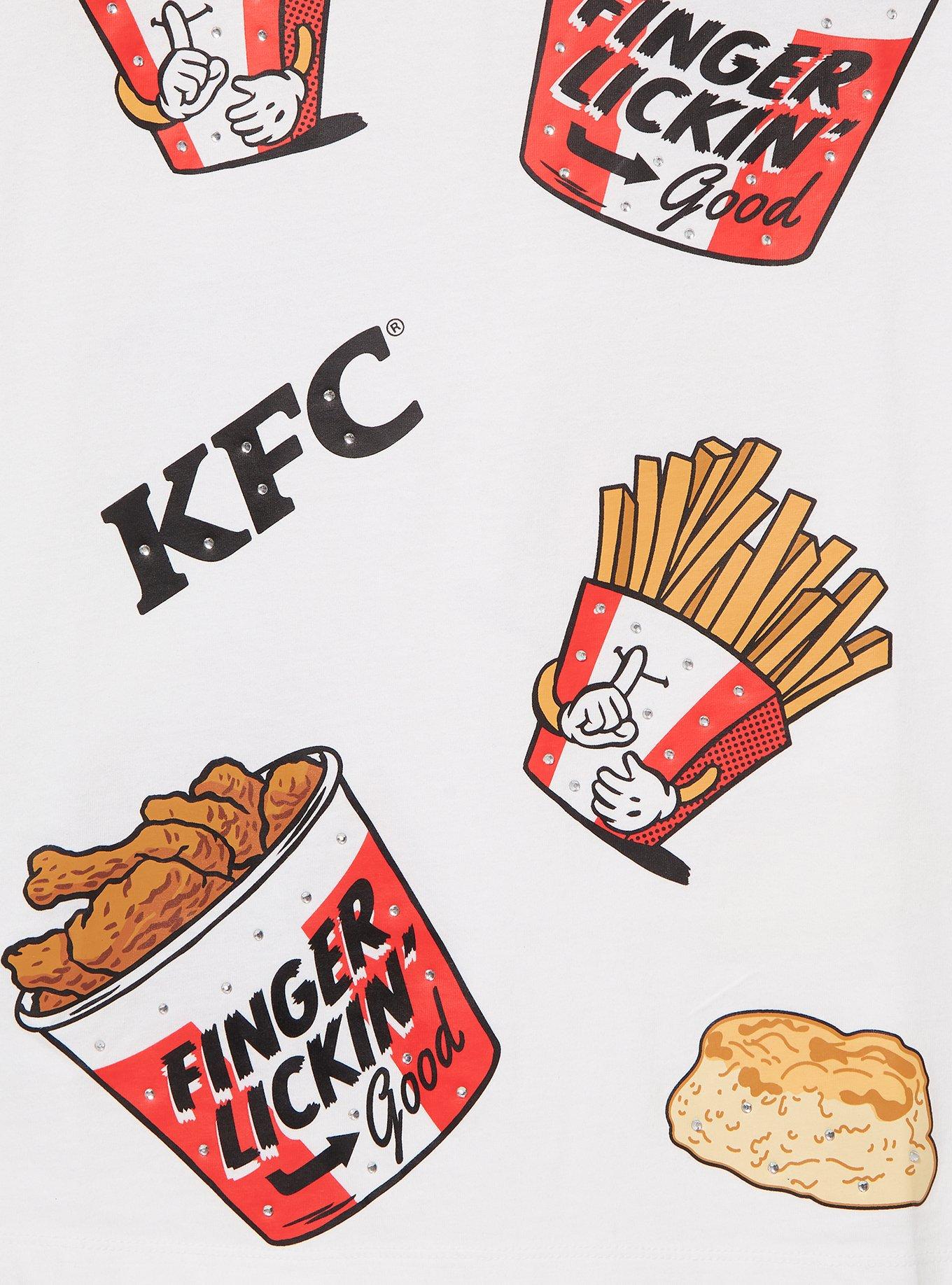 KFC Foods Allover Print Rhinestoned Women's T-Shirt - BoxLunch Exclusive, RED, alternate