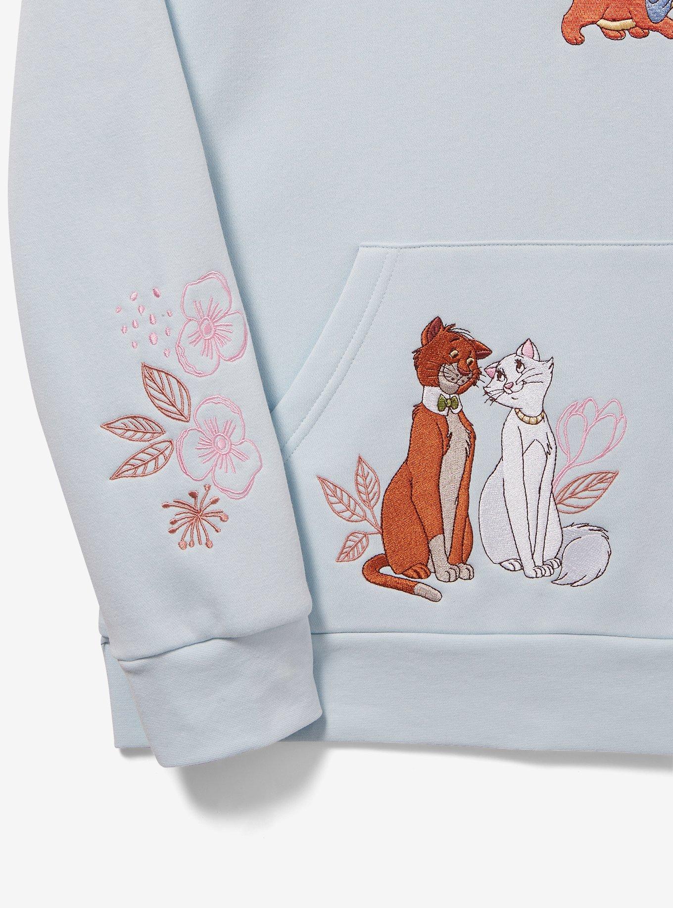 Disney The Aristocats Characters Floral Hoodie - BoxLunch Exclusive, LIGHT BLUE, alternate