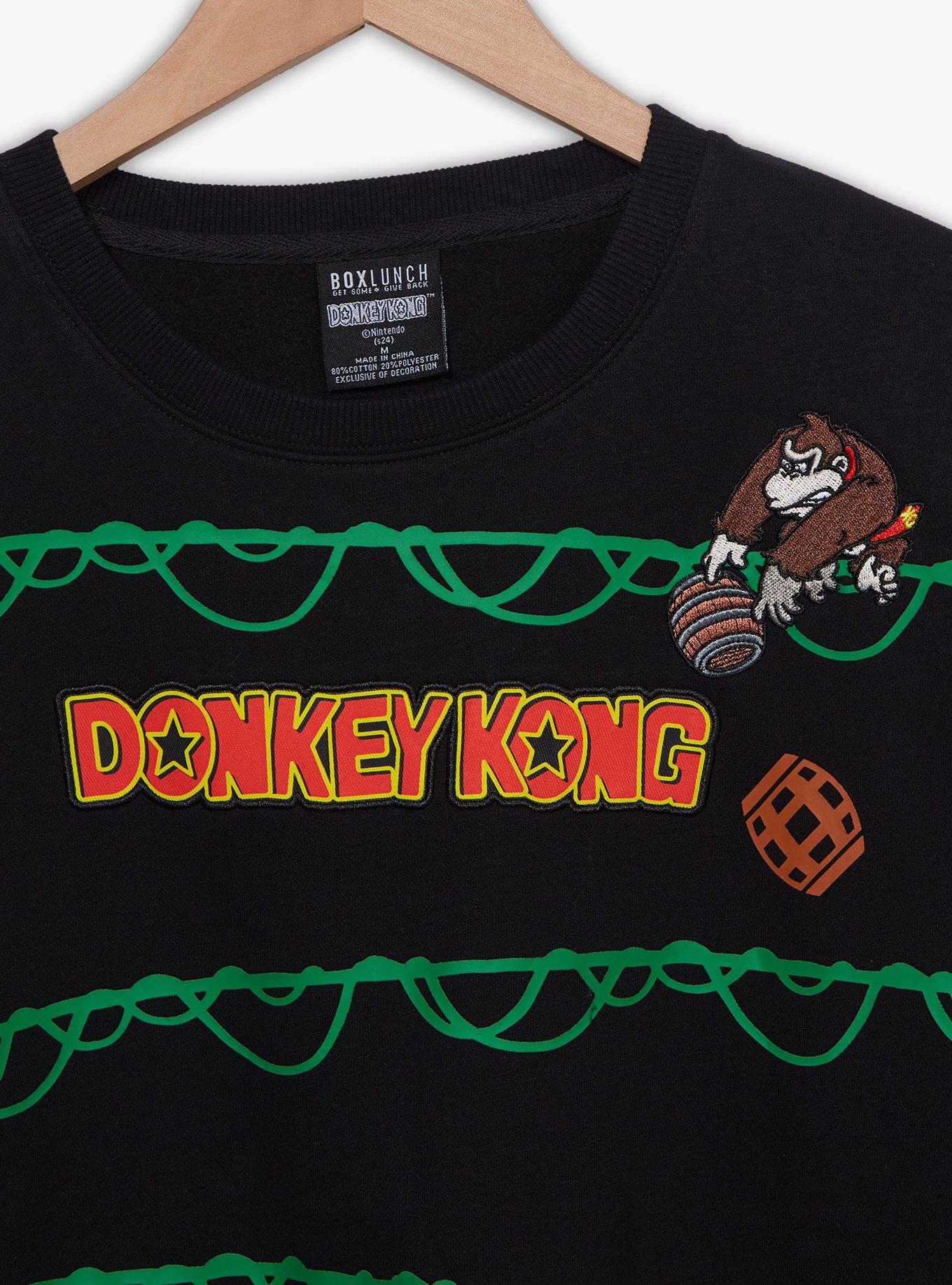 Nintendo Donkey Kong Vines & Barrels Crewneck - BoxLunch Exclusive, BLACK, alternate