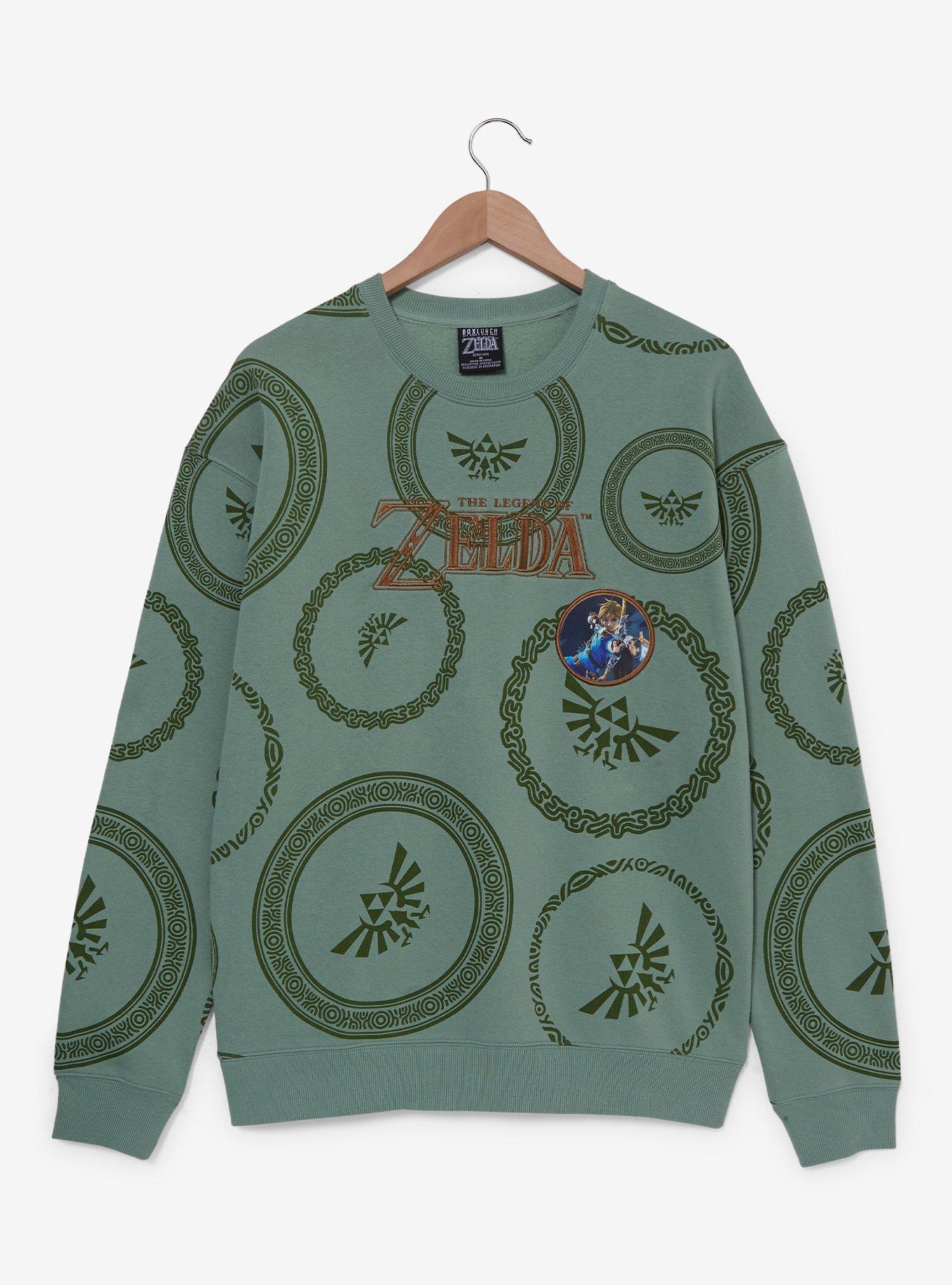 Nintendo The Legend of Zelda Hyrule Crest Allover Print Crewneck - BoxLunch Exclusive, , hi-res