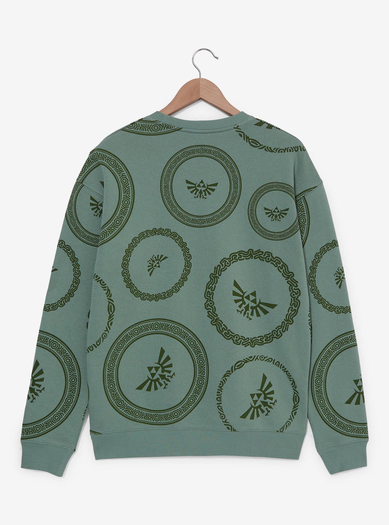 Nintendo The Legend of Zelda Hyrule Crest Allover Print Crewneck - BoxLunch Exclusive