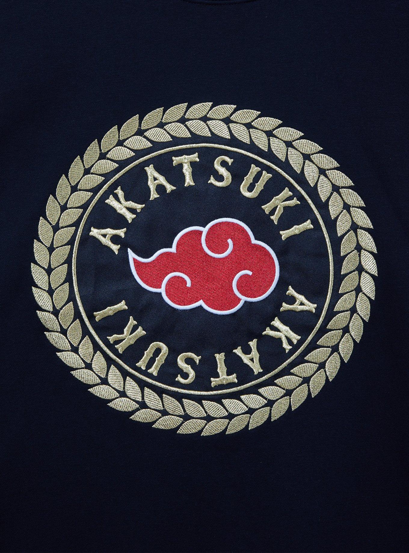 Naruto Shippuden Akatsuki Crest Color Block Crewneck &mdash; BoxLunch Exclusive, BLACK, alternate