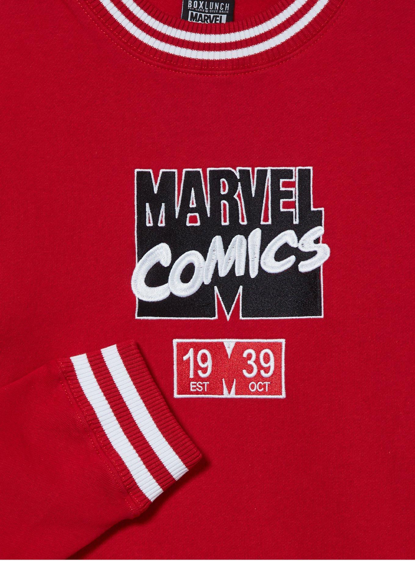 Marvel Comics Logo Crewneck - BoxLunch Exclusive, RED, alternate