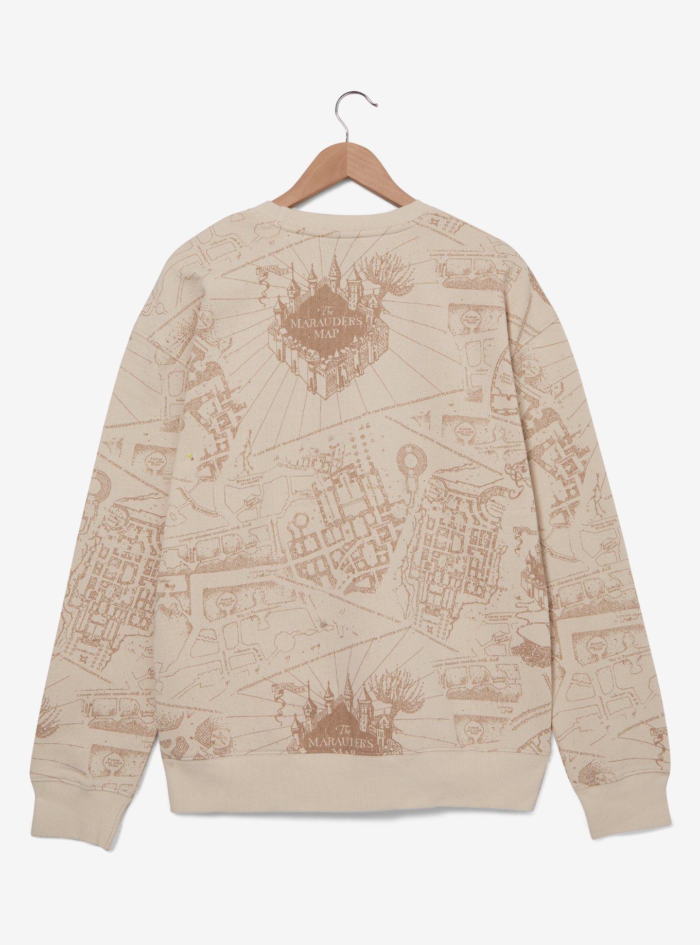 Harry Potter The Marauder's Map Allover Print Crewneck - BoxLunch Exclusive, , alternate