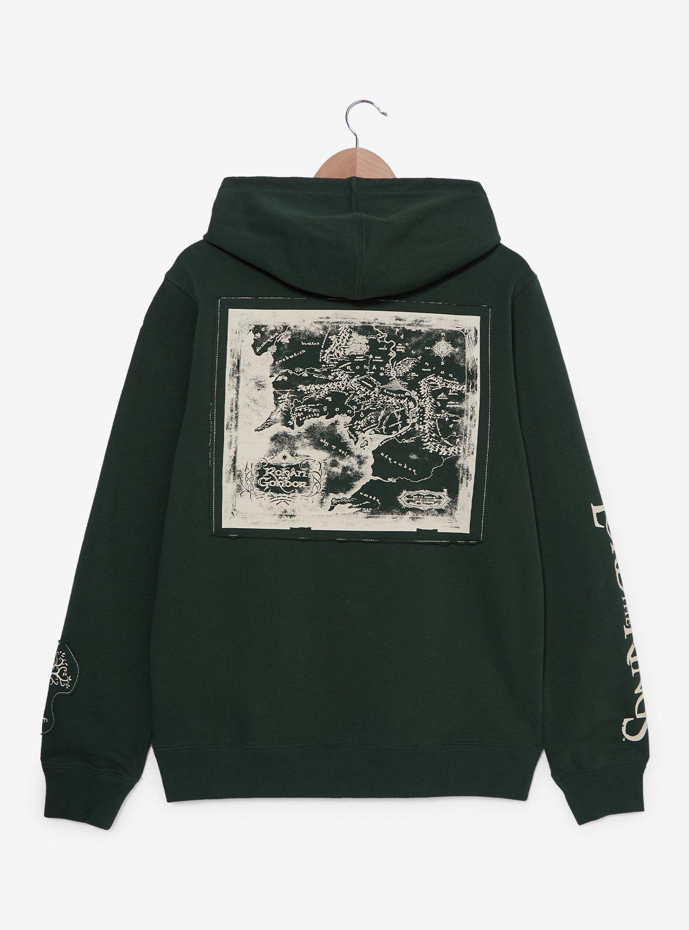 The Lord of the Rings Tonal Icons Zippered Hoodie - BoxLunch Exclusive, GREEN, alternate