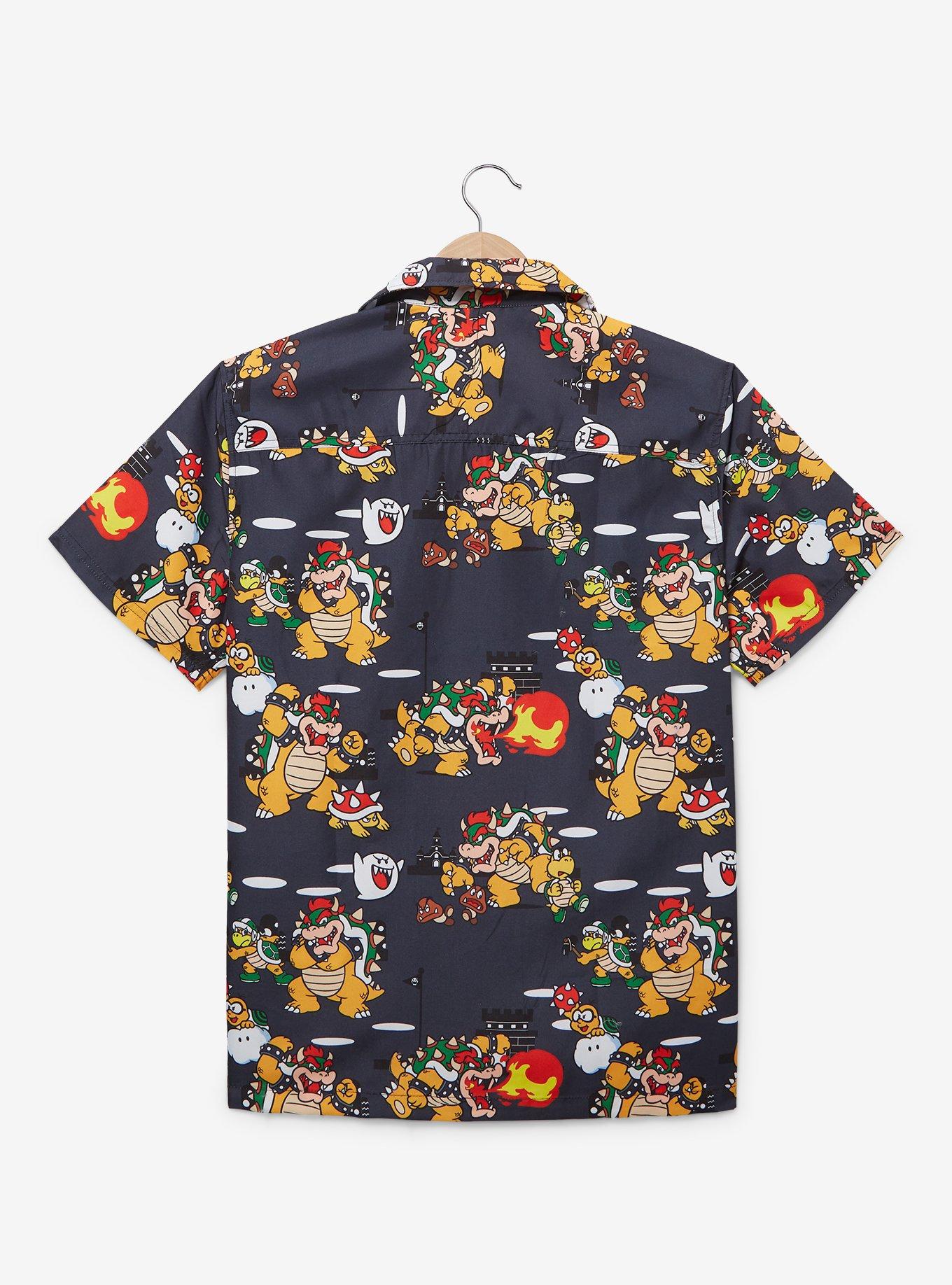 Opposuits Nintendo Super Mario Bros. Bowser Allover Print Woven Button-Up - BoxLunch Exclusive