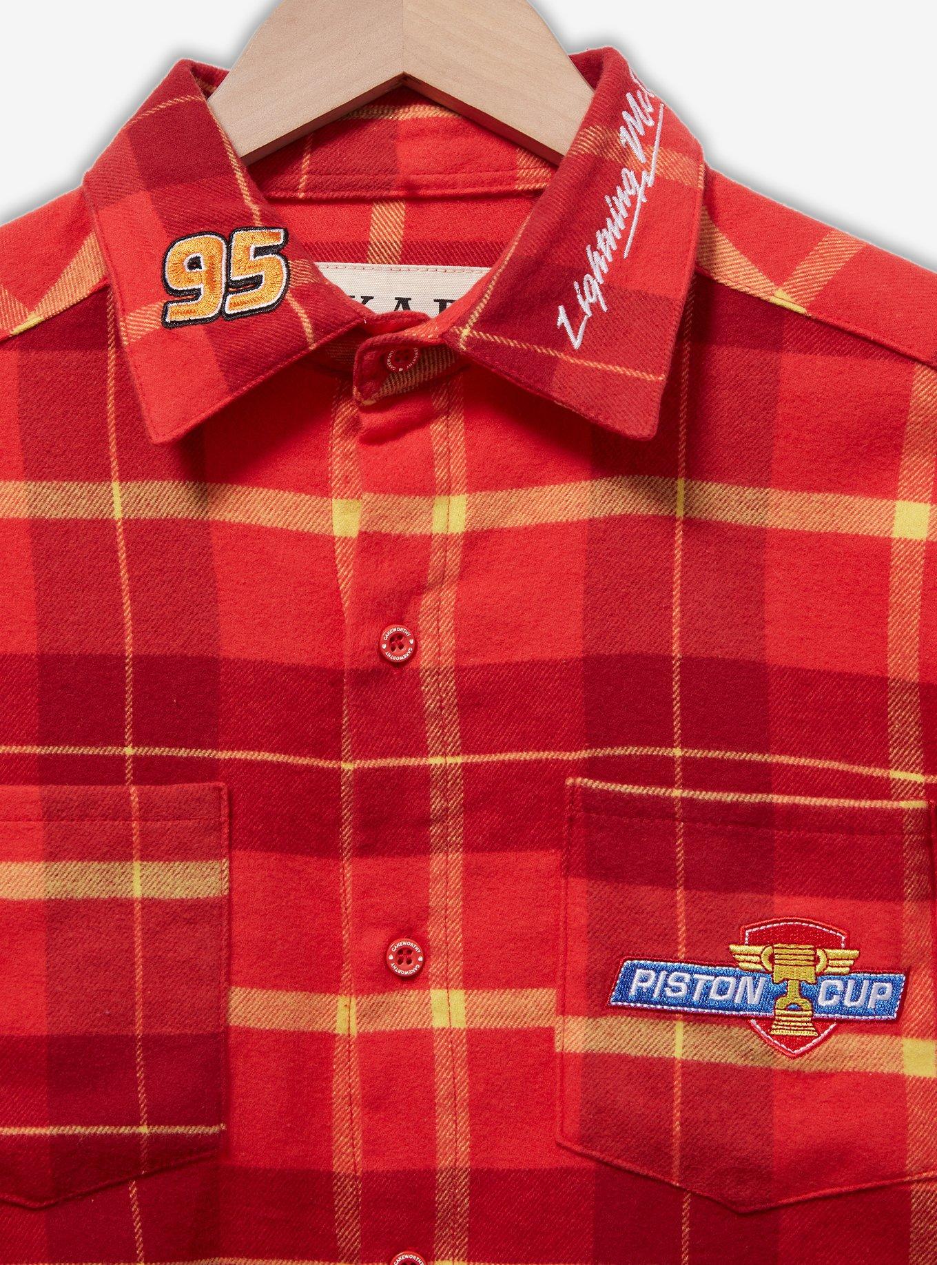 Cakeworthy Disney Pixar Cars Lightning McQueen Flannel, PLAID - RED, alternate