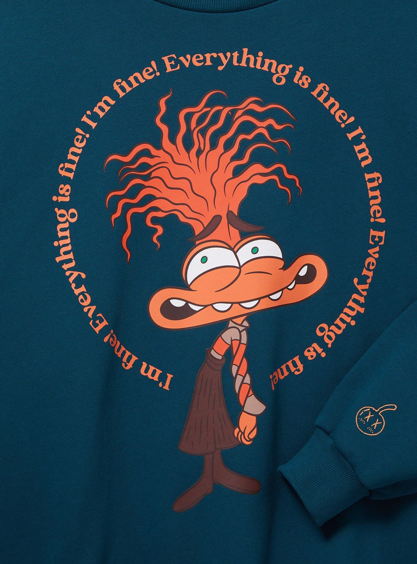 Cakeworthy Disney Pixar Inside Out 2 Anxiety Portrait Crewneck, MULTI, alternate