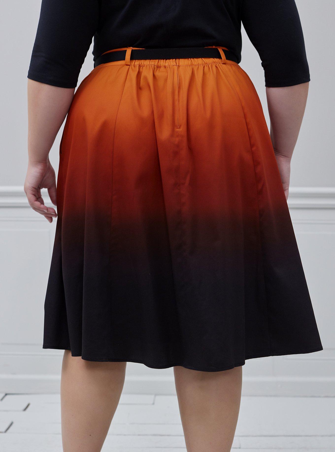 Her Universe The Nightmare Before Christmas Zero Ombre Retro Skirt Plus Size Her Universe Exclusive, MULTI, alternate