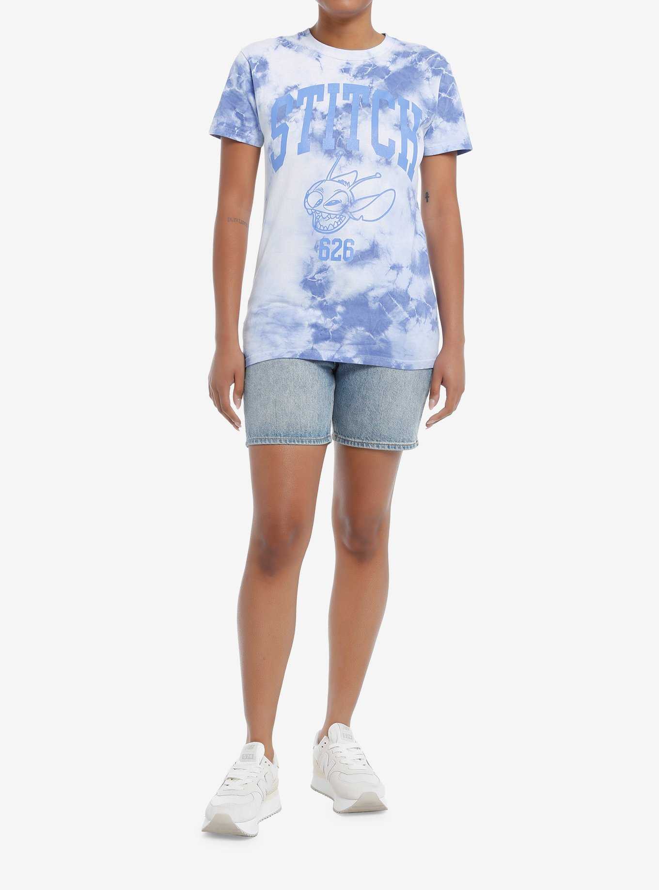 Disney Lilo & Stitch Varsity Tie-Dye Boyfriend Fit Girls T-Shirt, , hi-res