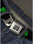 St. Patrick's Day Black Green Seatbelt Buckle Belt, GREEN, alternate