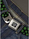 St. Patrick's Day Mini Clovers Scattered Seatbelt Buckle Belt, GREEN, alternate