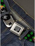 St. Patrick's Day Lucky Pot of Gold Shamrocks Scattered Seatbelt Buckle Belt, GREEN, alternate